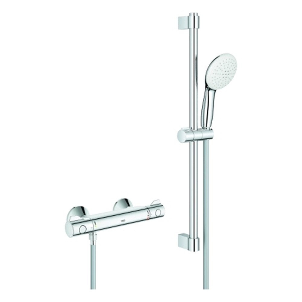 Grohe Stangenbrause-Set GROHE THM-Brausebatterie Grohtherm 800 mit Brausegarnitur 600mm chrom, Höhe 60,00 cm