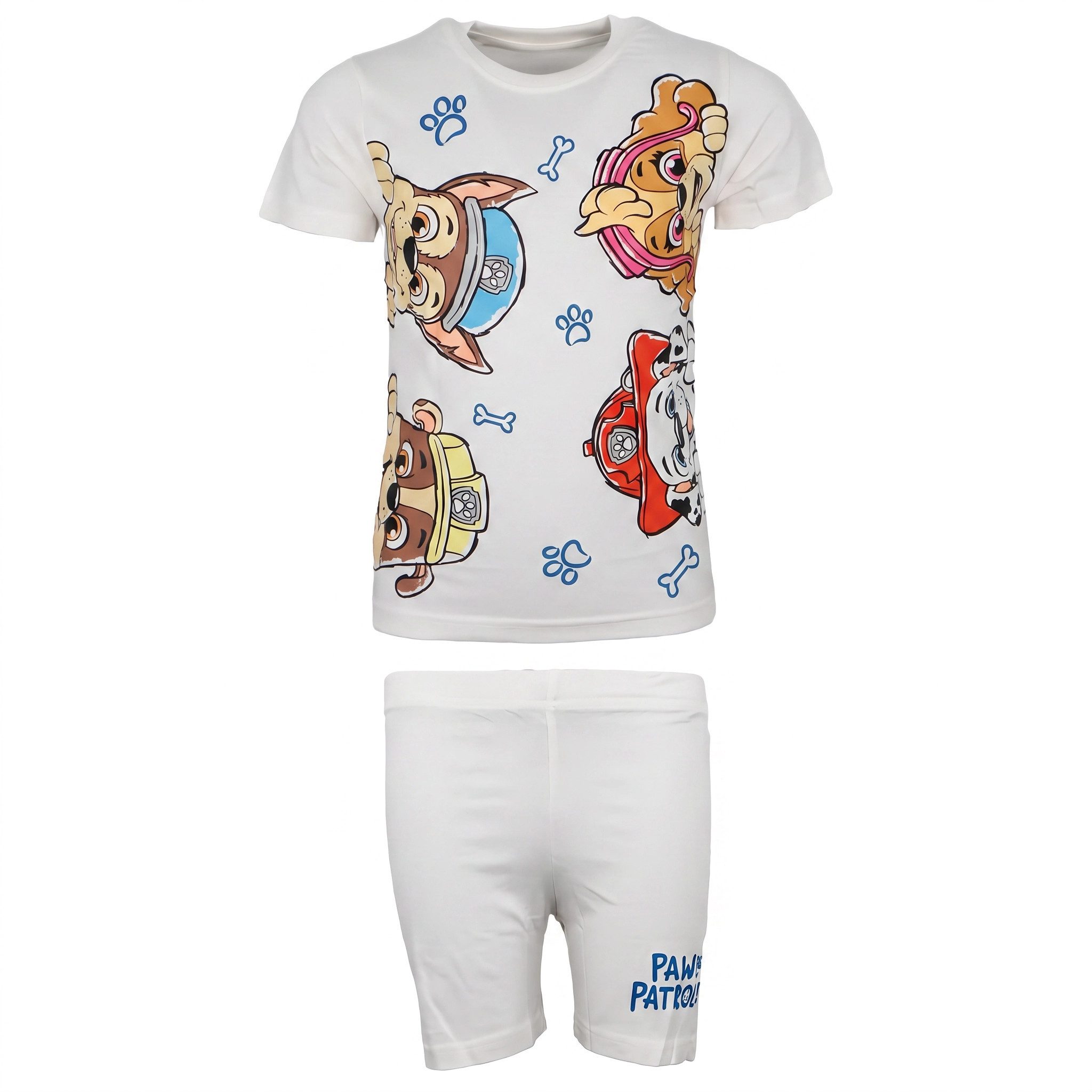 PAW PATROL Schlafanzug Paw Patrol Kinder Jungen kurzarm Schlafanzug Pyjama Shirt Shorts Gr. 98 bis 128 - 100% Baumwolle
