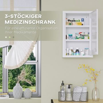 Kleankin Medizinschrank (Set, 1-St., Apothekerschrank) Abschließbarer Arzneischrank, Medikamentenschrank mit 2 Schlüsseln