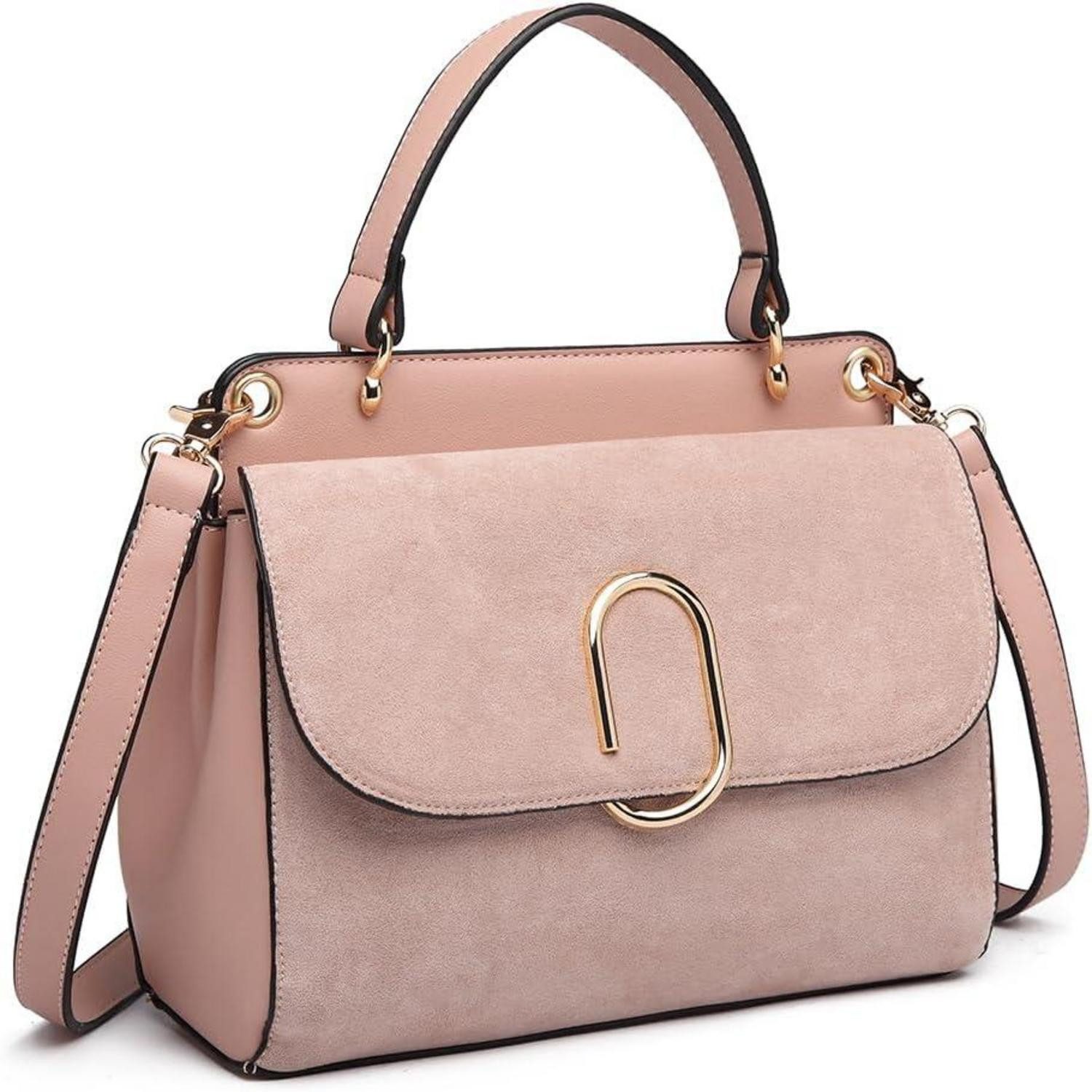 Umhängetasche Damen Umhängetasche Kunstleder Wildleder Vintage Flap Handtasche