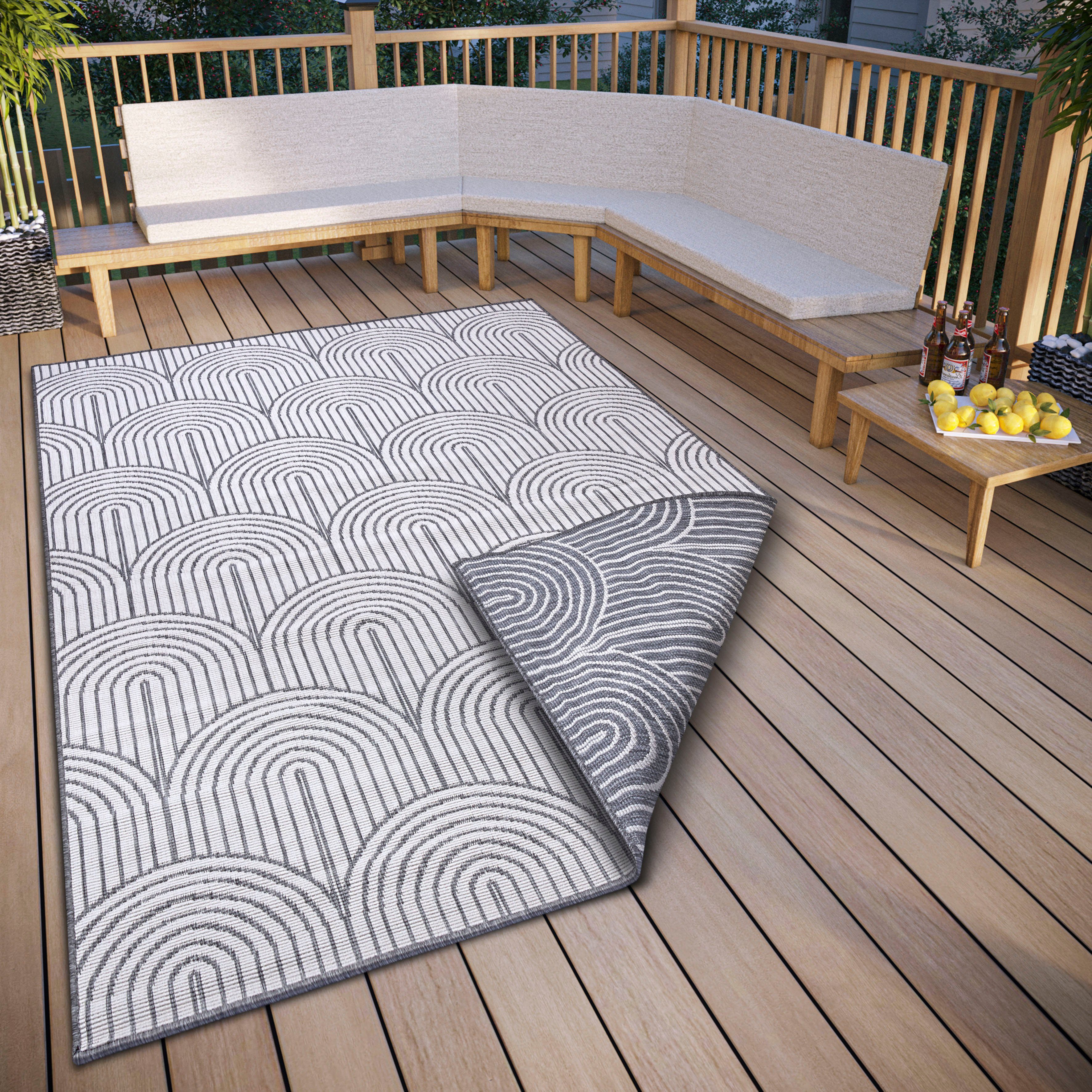 HANSE Home Outdoorteppich Pangli, Wendeteppich, rechteckig, Höhe: 5 mm, In-& Outdoor, Teppich, Wetterfest, Balkon, Garten, Wohnzimmer, Modern
