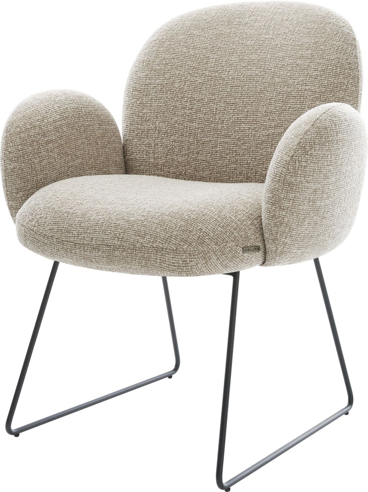 DELIFE Polsterstuhl Nube-Flex, mit Armlehnen Kufengestell günstig online kaufen