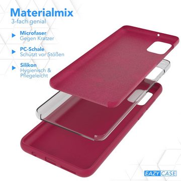 EAZY CASE Handyhülle Premium Silikon Case für Samsung Galaxy A31 6,4 Zoll, Hülle Silikon mit Displayschutz Handytasche aus Silikon Rot / Beere