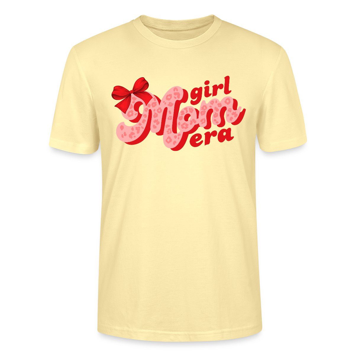 T-Shirt Girl Mom Era Trendiges Mama Motiv Mit Schleife Unisex Bio T-Shirt