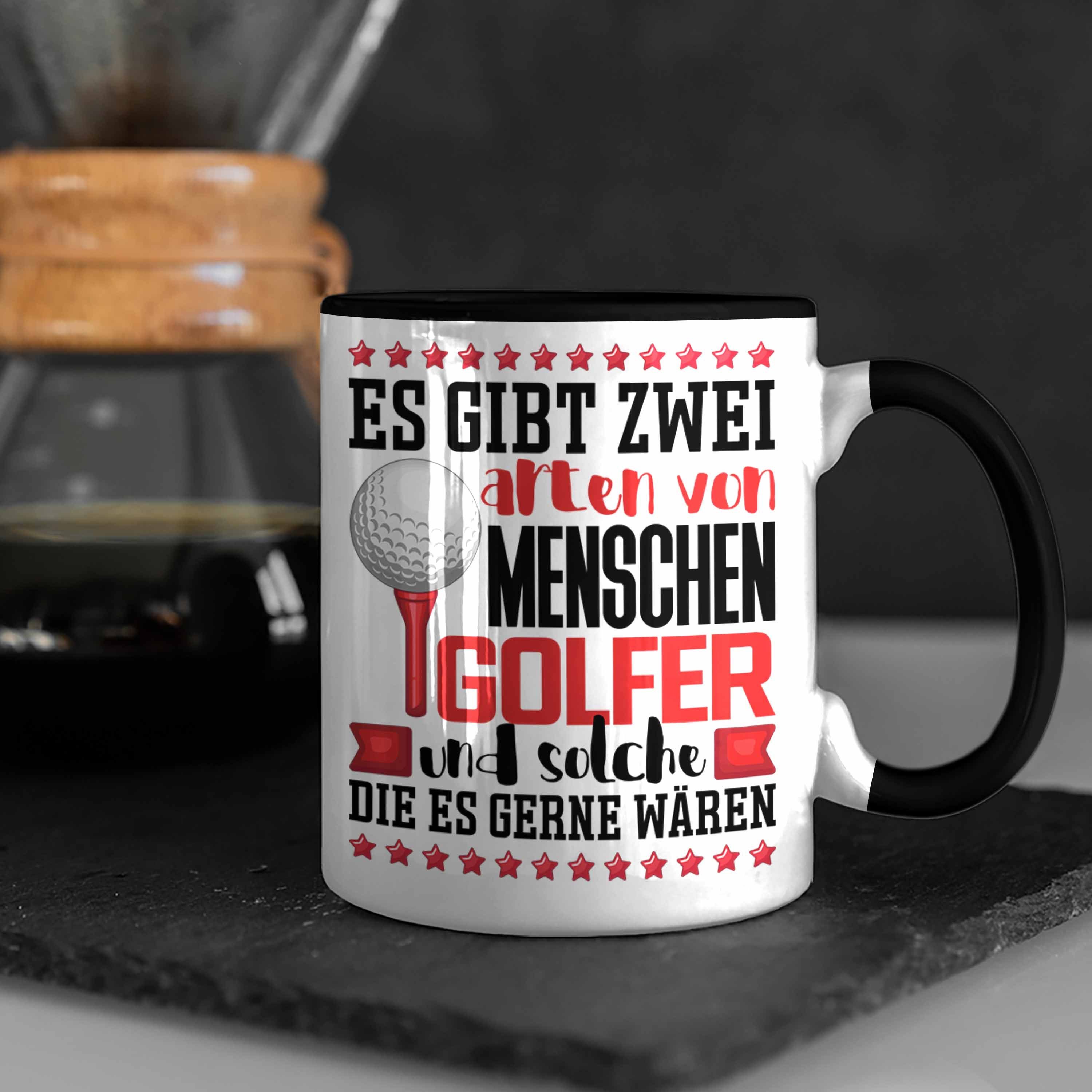 Spruch 2 Menschen Trendation Schwarz Golfspieler Golfer Tasse Es Gibt Geschenk Tasse von Arten