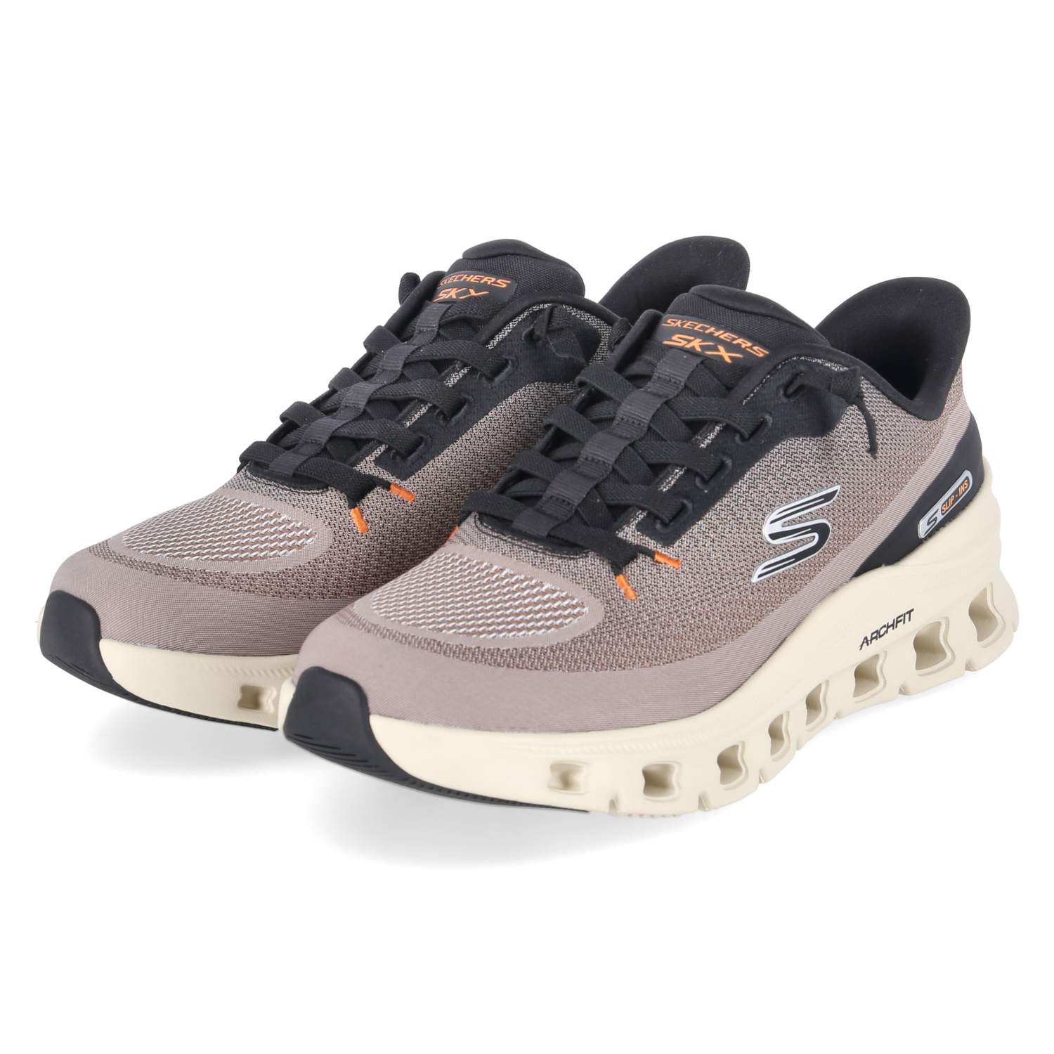 Skechers 233110 TPBK Herren Textil grau Schnürschuh