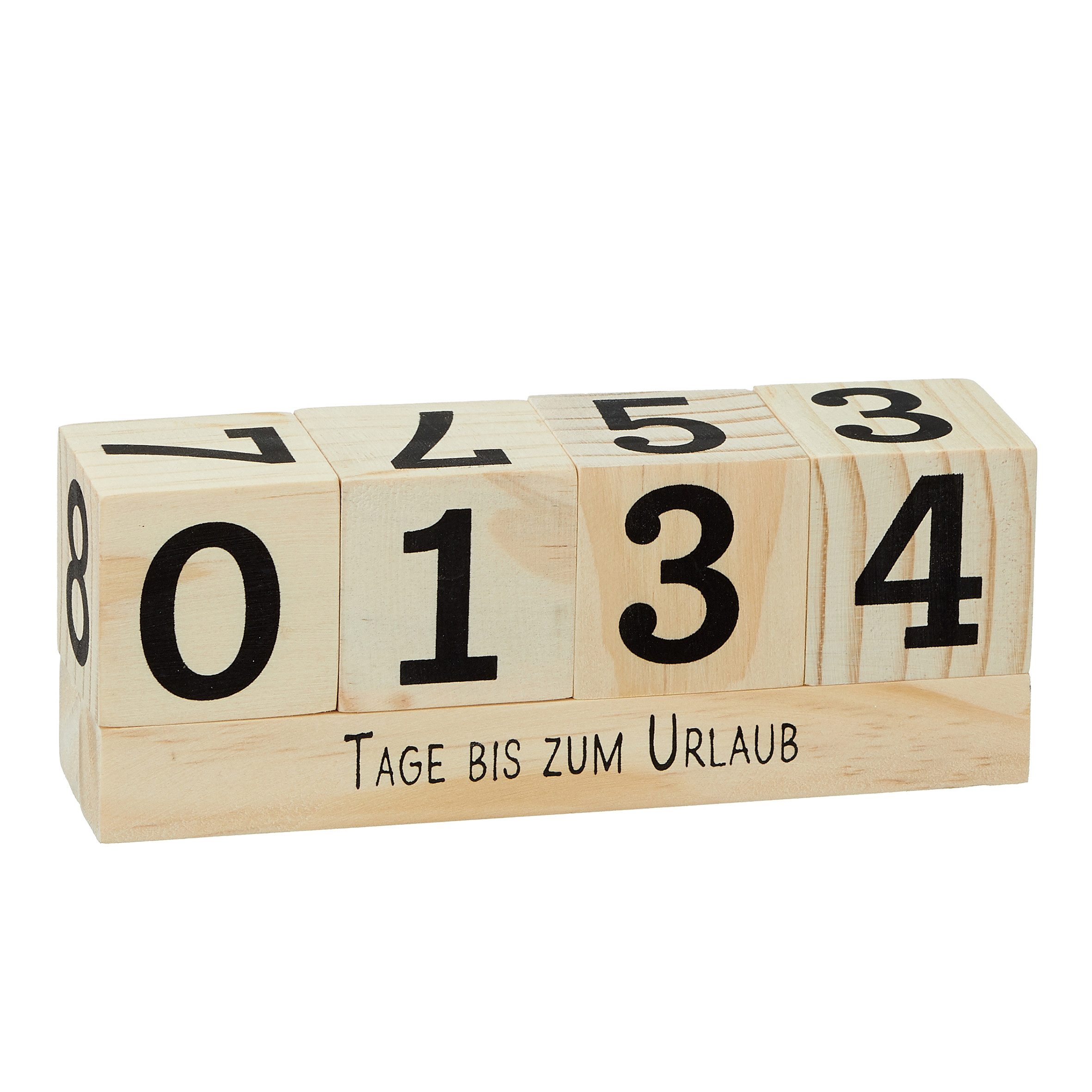Spetebo Countdown Kalender Countdown Würfel aus Holz weiß - 18 cm, Noname, Würfel mit 8 Sprüchen