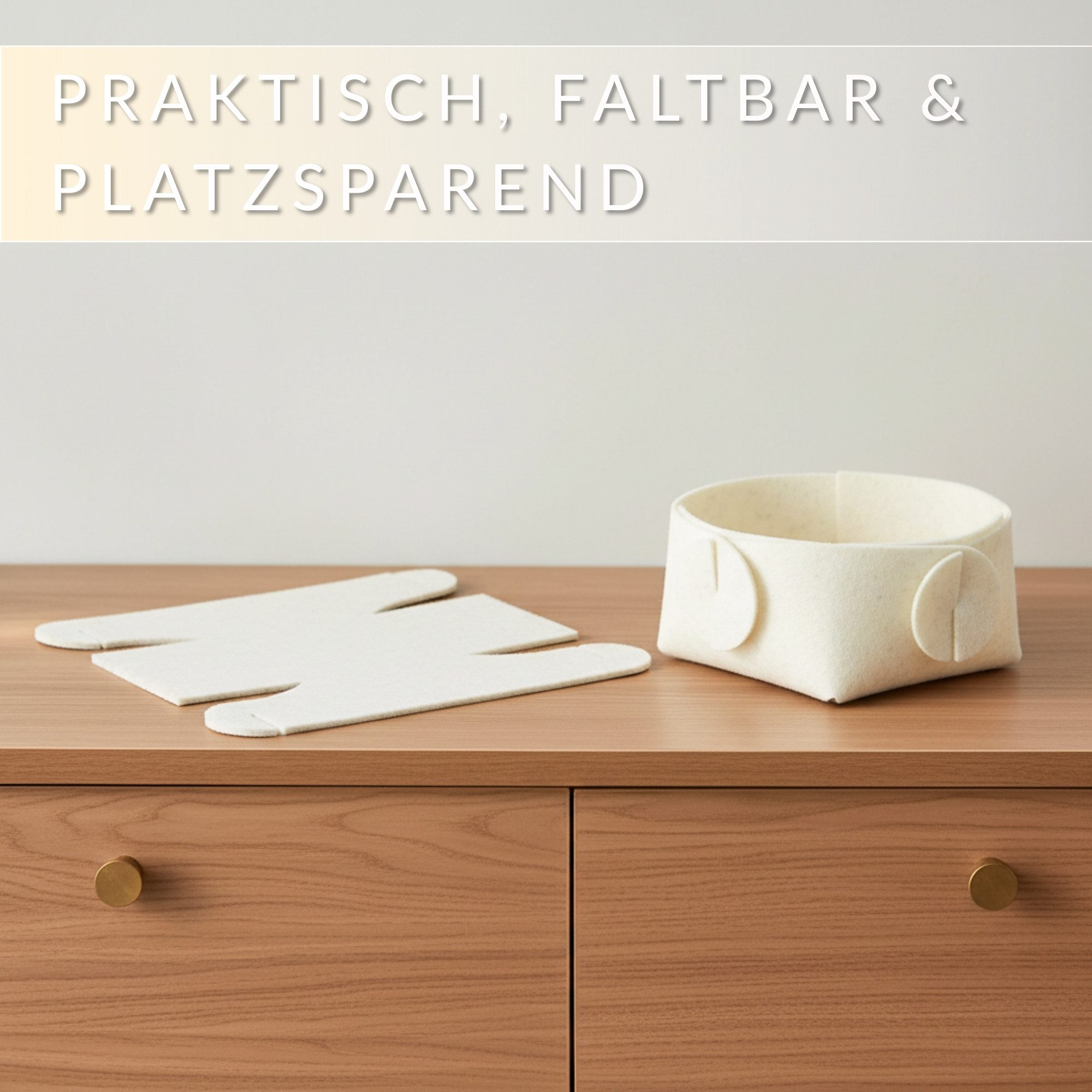 Libaro Badorganizer Aufbewahrungsbox stapelbar Ordnungsboxen Aufbewahrungskorb Stoff beige (3er-Set), Aufbewahrung Deko Ordnungsboxen Aufbewahrungskorb Filz