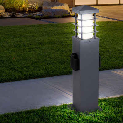 etc-shop LED Außen-Stehlampe, Leuchtmittel inklusive, Warmweiß, Außen Leuchte Steckdosen Energie Verteiler Strom Säule