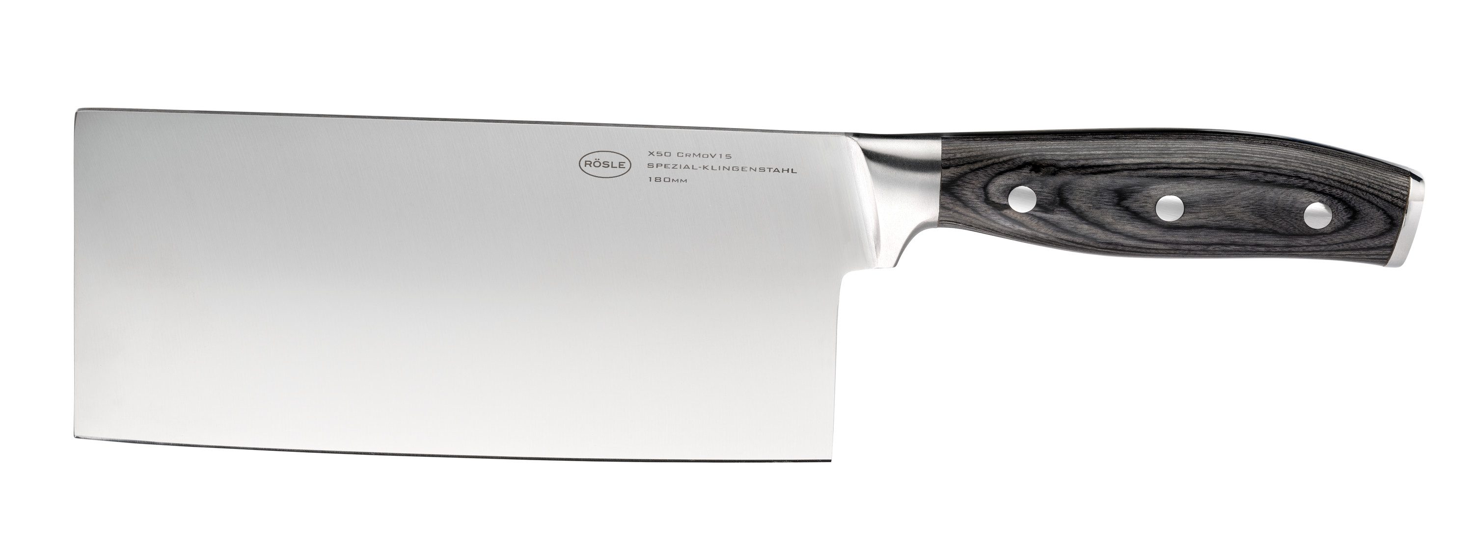 RÖSLE Kochmesser Chinesisches Messer WOLFGREY, 18 cm, Griff Pakka