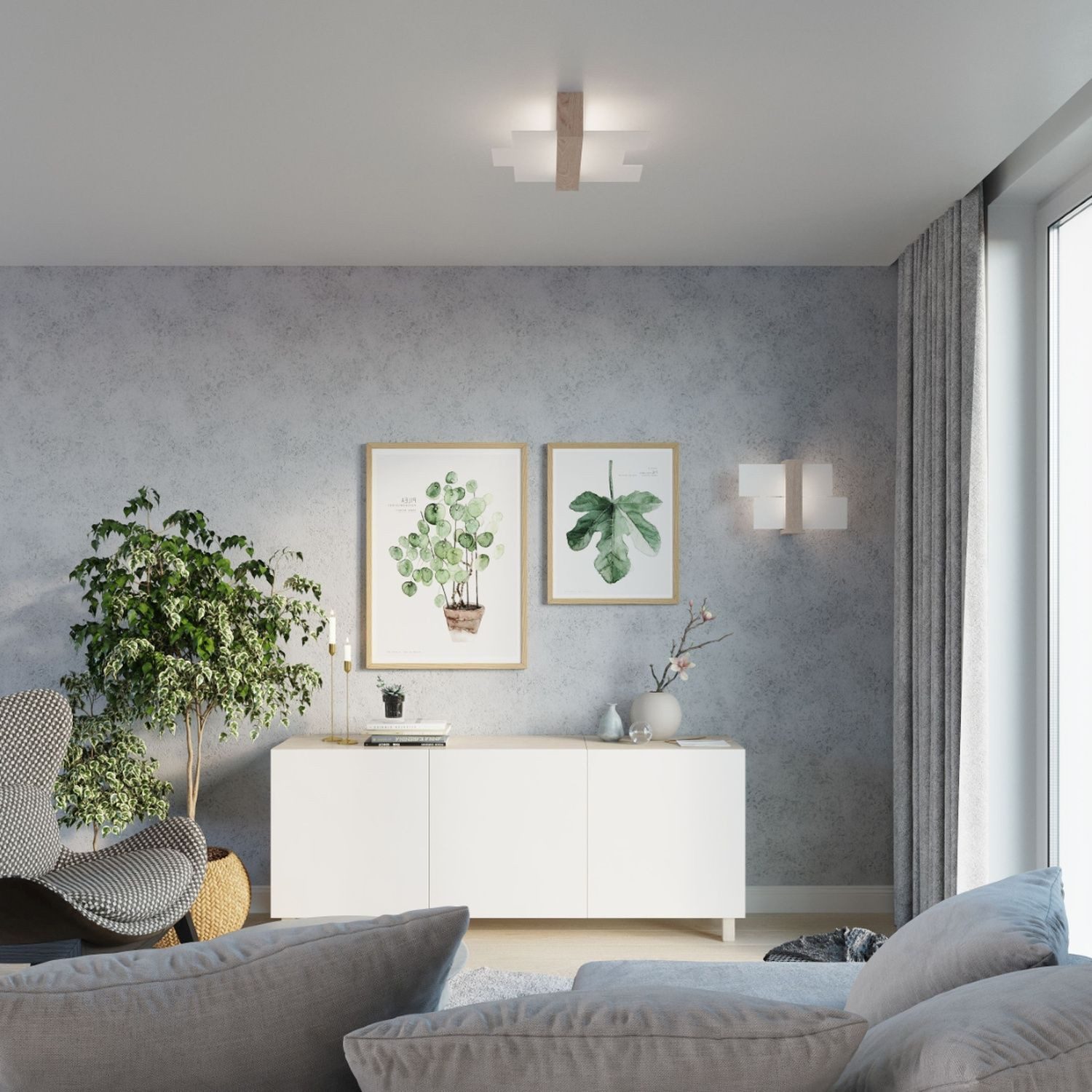 Licht-Erlebnisse Wandleuchte LEDA, ohne Leuchtmittel, H: 30 cm E27 Skandinavisch