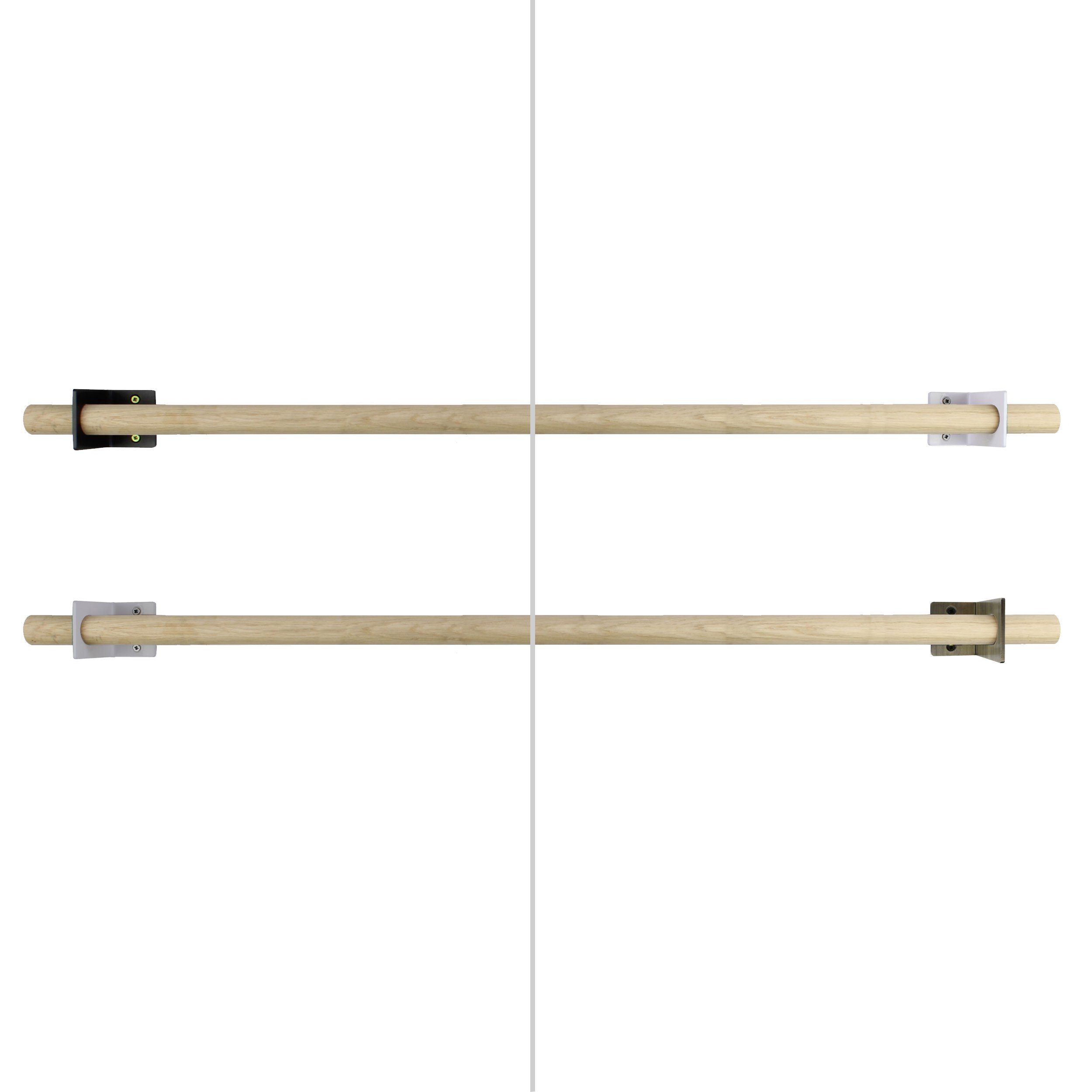 Natural Goods Berlin Hakenleiste GARD Knic, (2 St), Hakenleiste, Kleiderhaken, Шкафыstange, 50cm Rundstab, Weiß