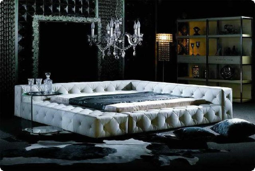 Xlmoebel, Wasserbett Elegantes Doppelbett aus Leder mit hochwertigem Komplettsystem, (Wasserbett Bett Betten - LUXUR), Hergestellt in Europa