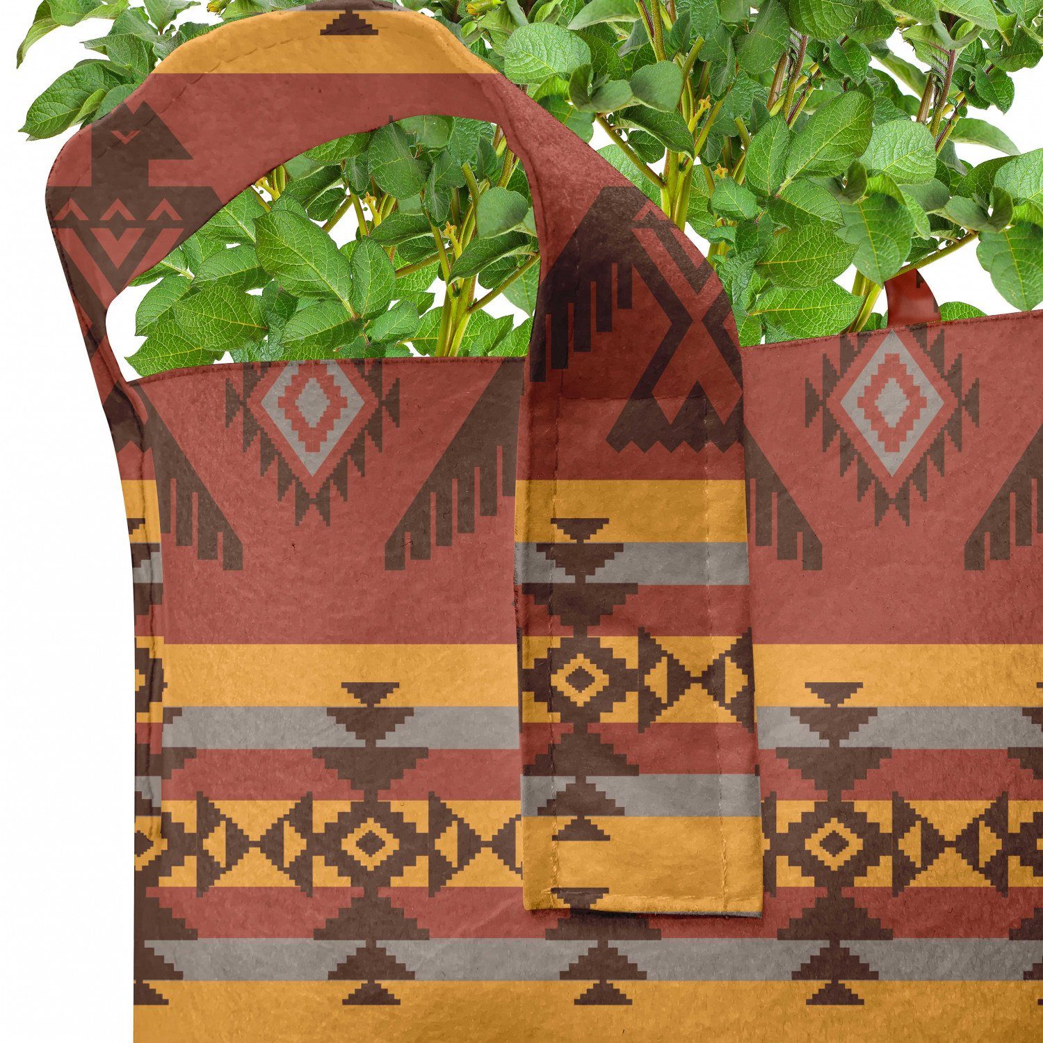Abakuhaus Pflanzkübel hochleistungsfähig für Stammes mit Griffen Stofftöpfe indigene Motive Pflanzen