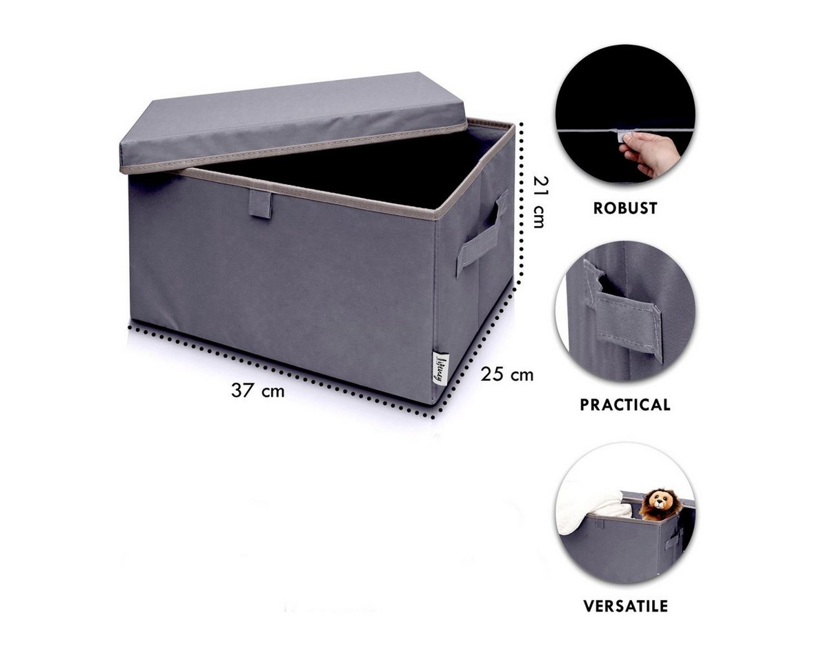 Thumbnail - Lifeney Faltbox Aufbewahrungsbox, Dunkelgrau, groß, 2er Set