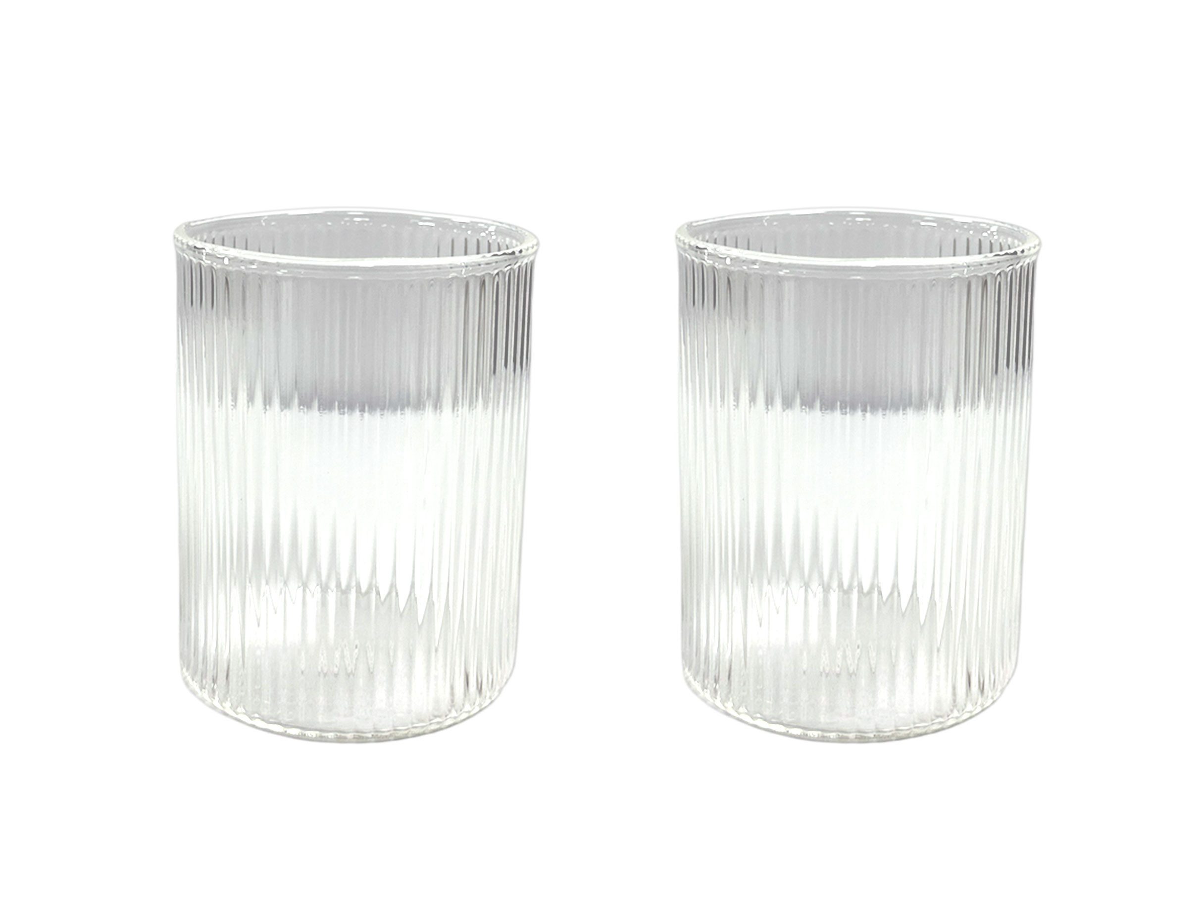 Mulex Gläser-Set Mulex, Glas, Vertikale Streifen 2er-Set Cappuccino Gläser
