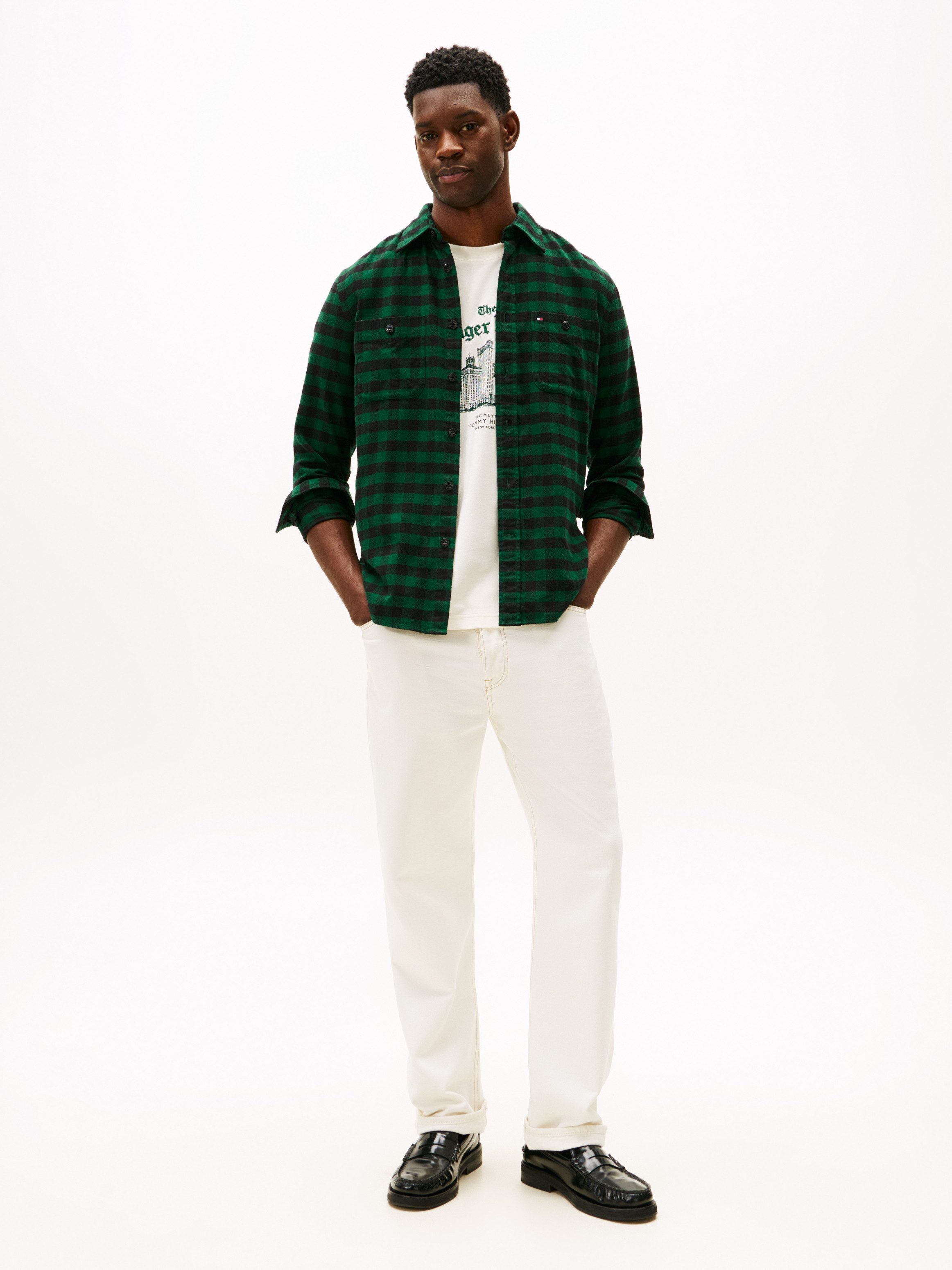 Tommy Hilfiger Langarmhemd BUFFALO CHECK regular fit, Kentkragen, kariert