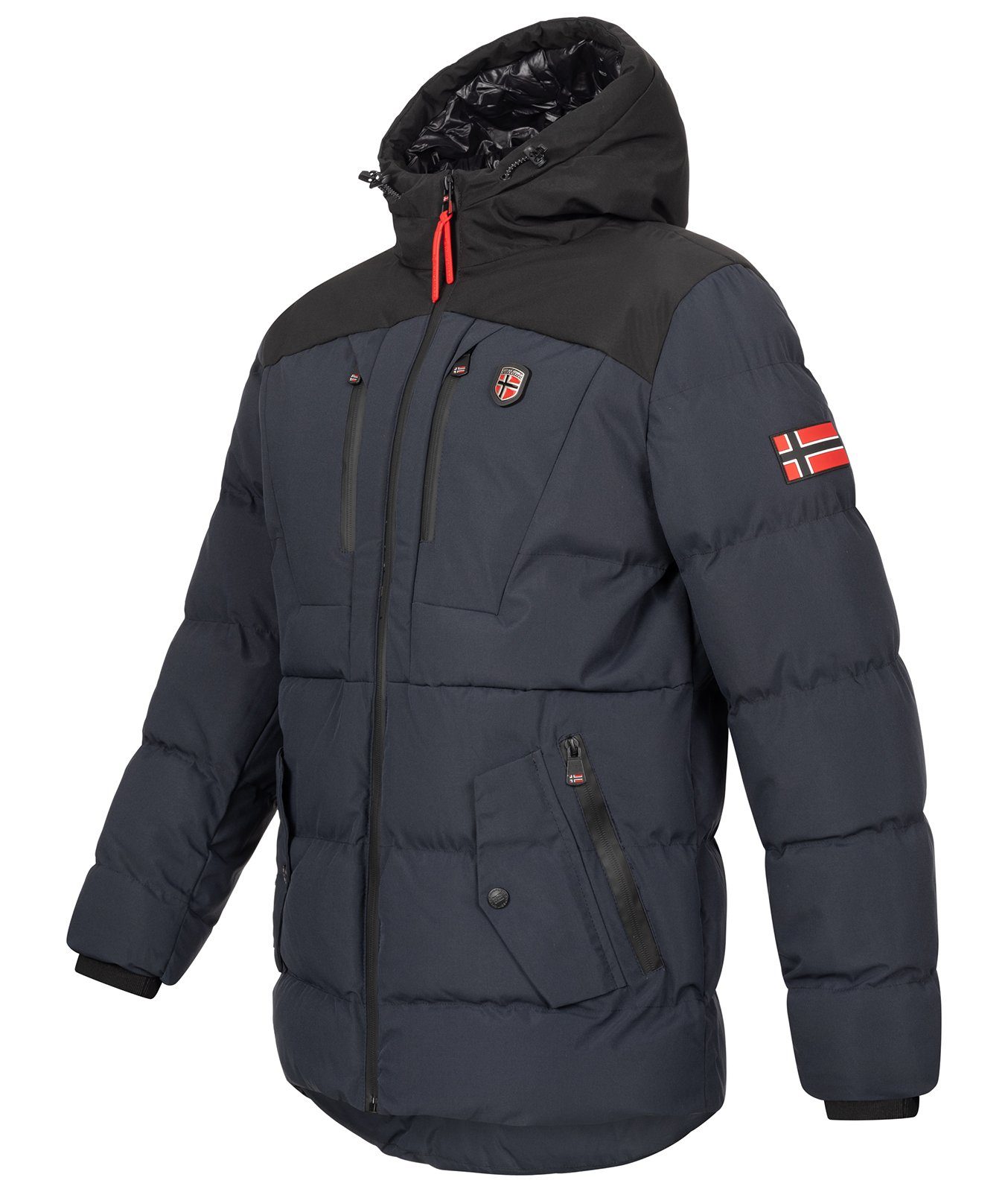 Geo Norway Winterjacke Herren Winterjacke Steppjacke mit Kapuze günstig online kaufen