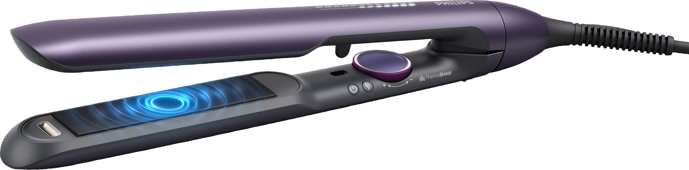 Philips Glätteisen Series 7000 BHS752/00 Keramik-Beschichtung, mit ThermoShield-Technologie, Ionisierungsfunktion, 12 Einstellungen