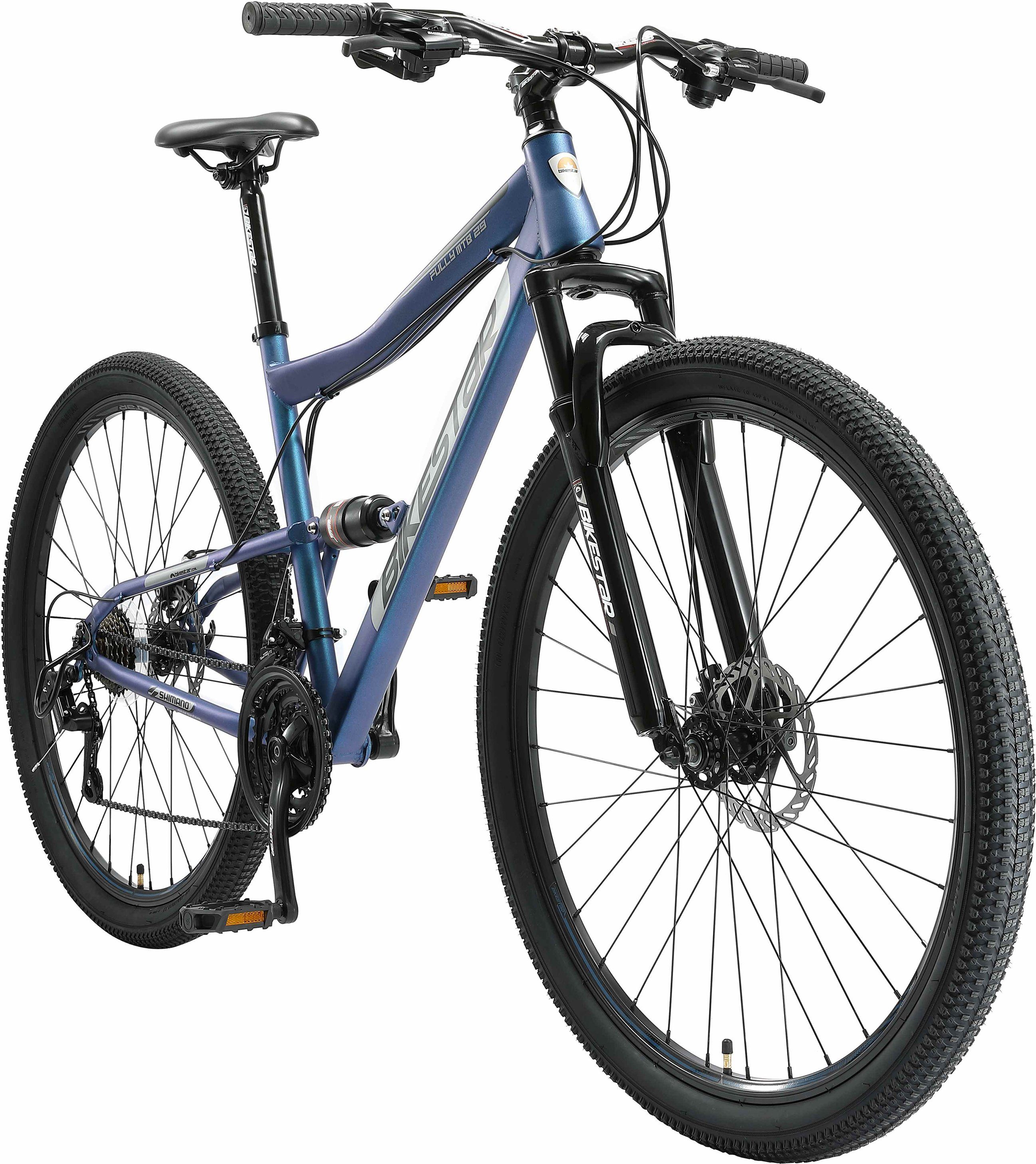 Bikestar Mountainbike, 21 Gang Shimano RD-TY300 Schaltwerk, Kettenschaltung, für Damen und Herren, Kettenschaltung