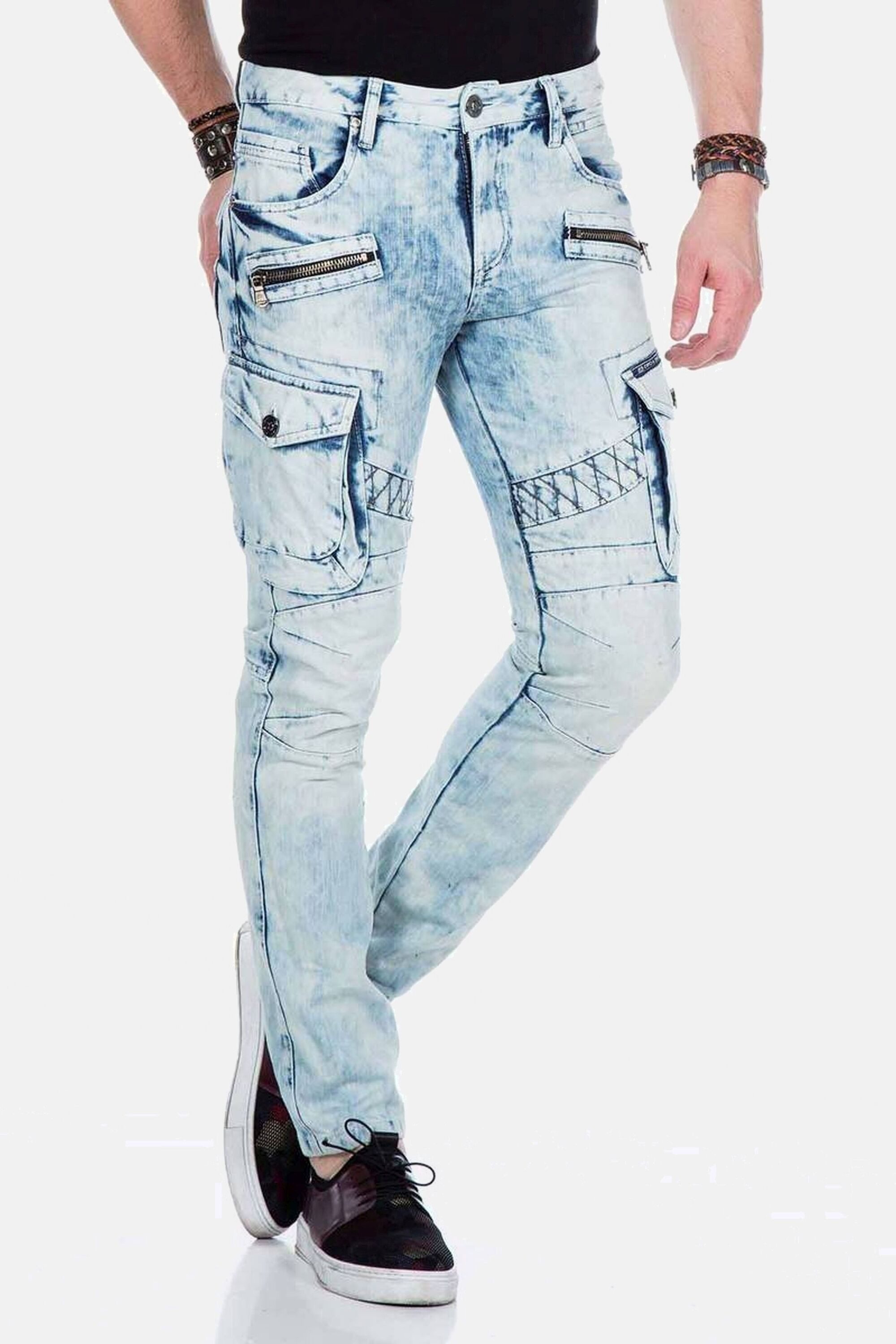Cipo & Baxx Cargojeans Jeans mit Deko-Zippern in Regular Fit, CD-435