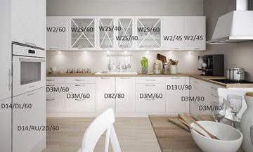 Feldmann-Wohnen Winkelküche Tivoli, 365x228cm Küchenblock weiß signalweiß matt Teilauszug