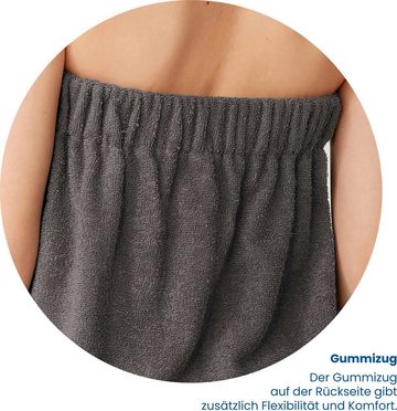 Schiesser Sarong Saunakilt Rom für Damen aus saugstarkem Baumwoll-Frottier, Kurzform, Frottier, Knöpfe, mit Streifen-Akzent und Logostickerei