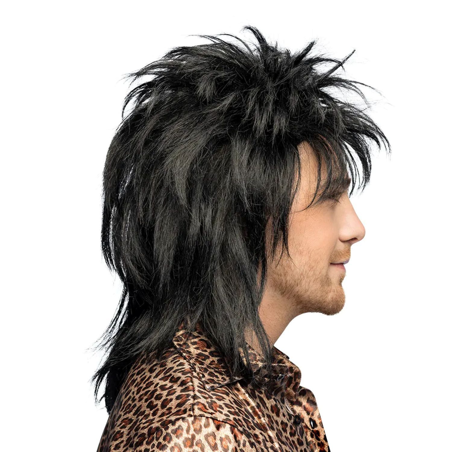 Boland Kostüm-Perücke Perücke Hardrocker für Herren, Schwarz