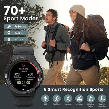 KOSPET Herren's Fitness-Tracker Telefonfunktion 50M Wasserdicht Schlafmonitor Smartwatch (1,3 Zoll, Android/iOS), mit 70 Sportmodi 24H Pulsmesser SpO2 Schrittzähler Aktivitätstracker