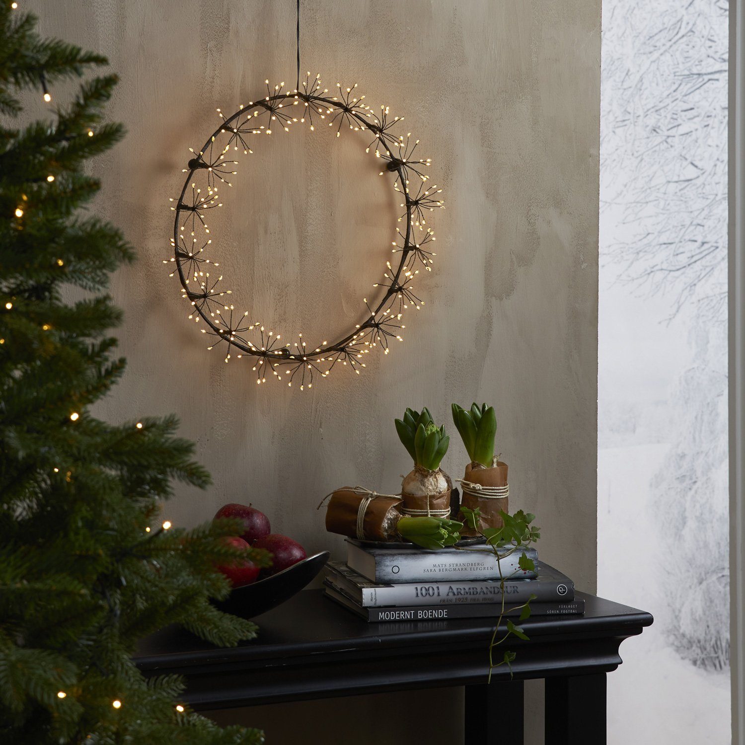 MARELIDA Dekokranz LED Lichtkranz Fensterkranz Türkranz beleuchtet D: 35cm günstig online kaufen