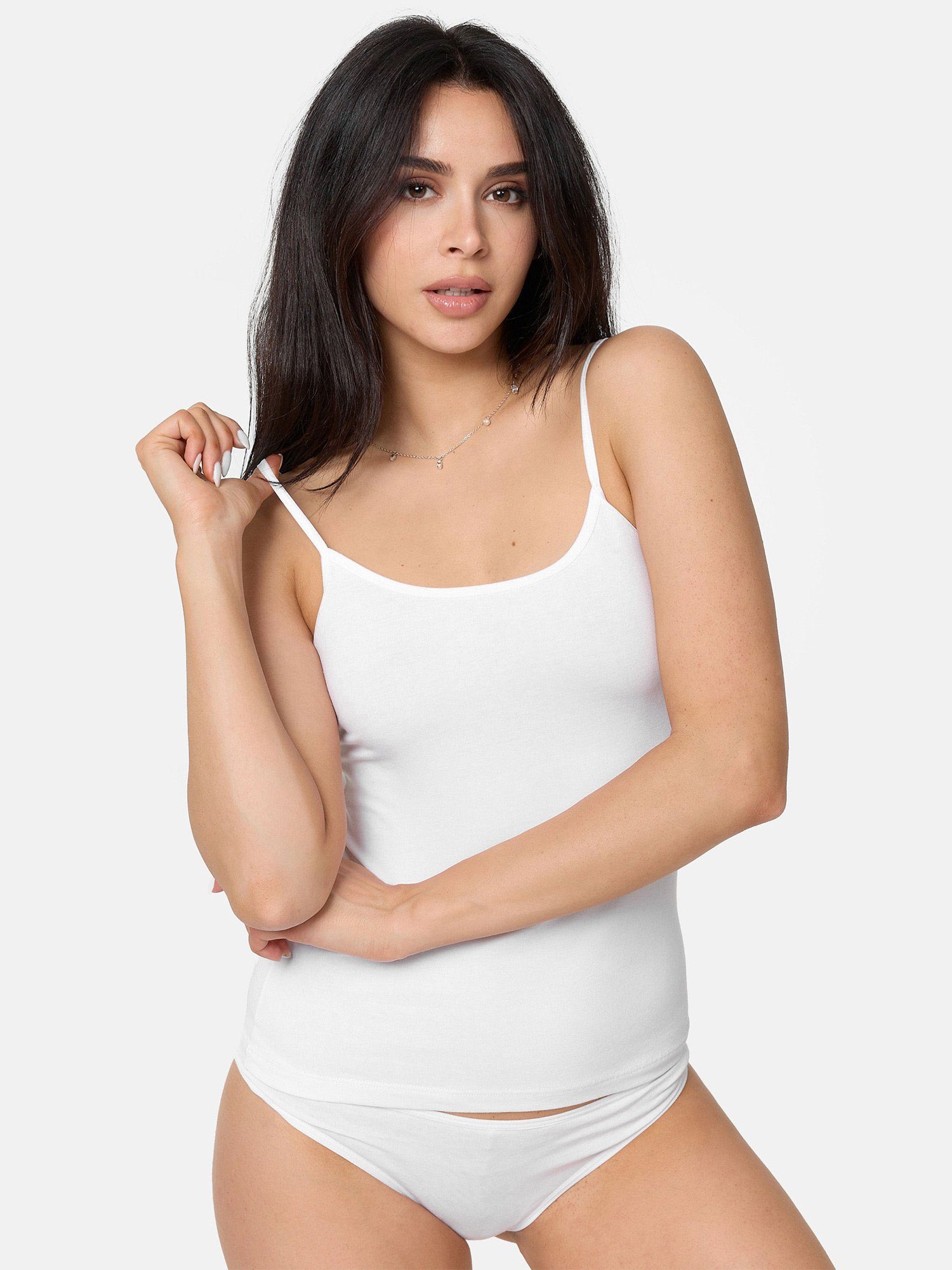 Tazzio Shorty F907 (Set, 2 tlg) Damen Nachtwäsche Unterwäsche Set Unterhemd & Slip weiß