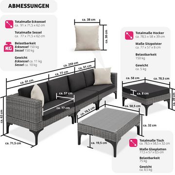 tectake Loungeset Konstanza, (Set, 5-tlg)