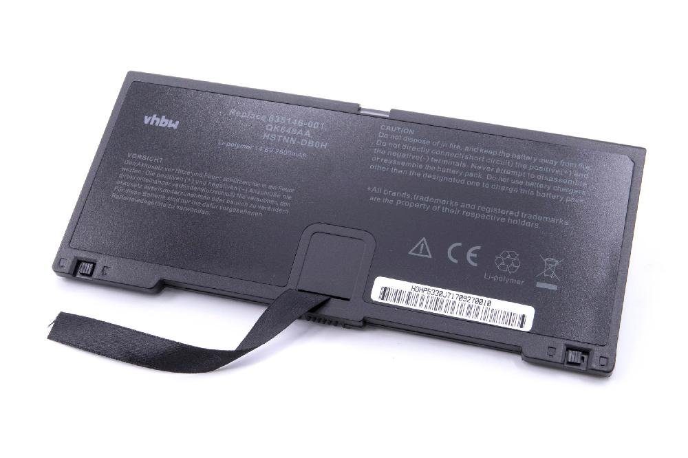 vhbw kompatibel mit HP ProBook 5330, 5330m Laptop-Akku Li-Polymer 2600 mAh (14,8 V)