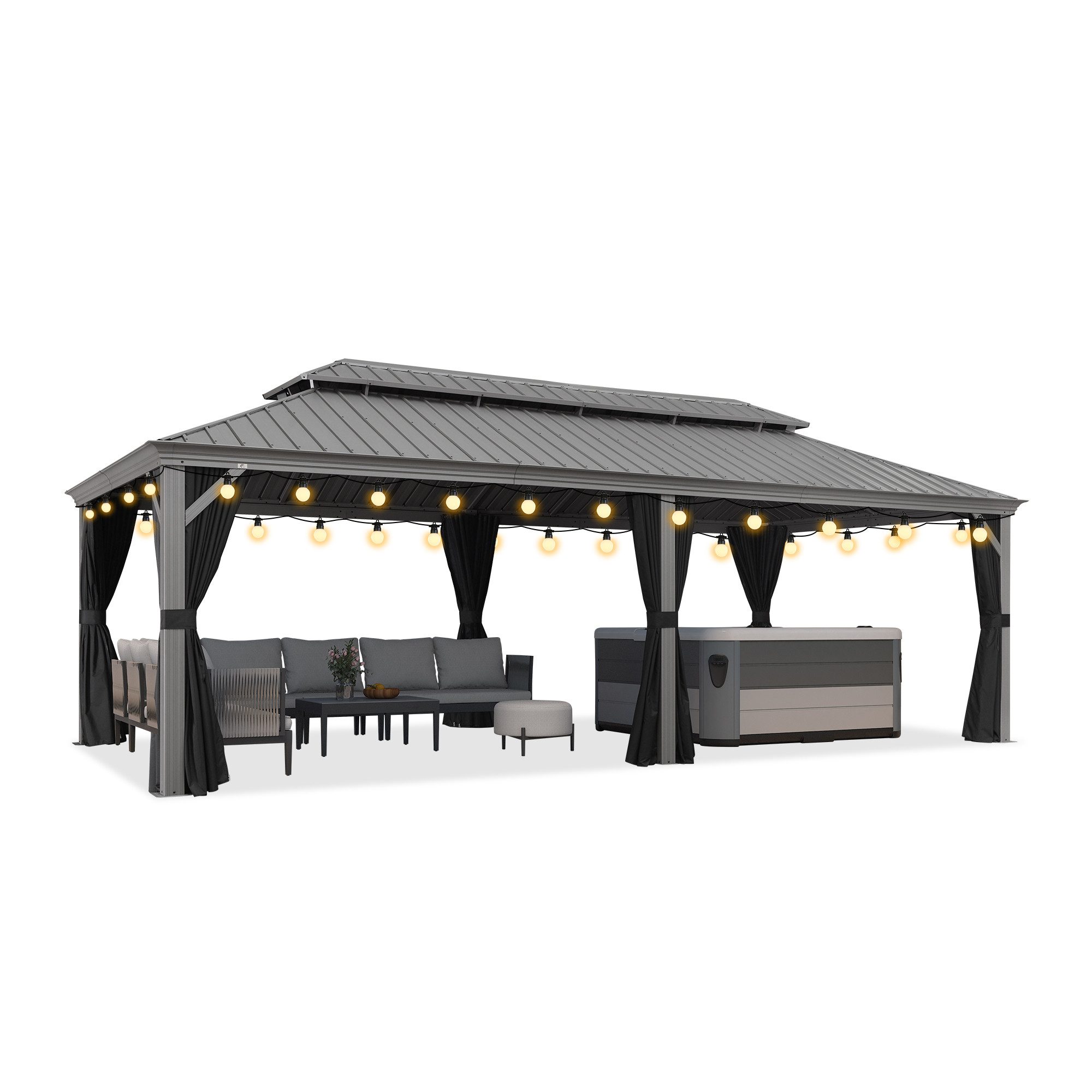 PURPLE LEAF Pavillon Hardtop Alu Gartenpavillon günstig online kaufen