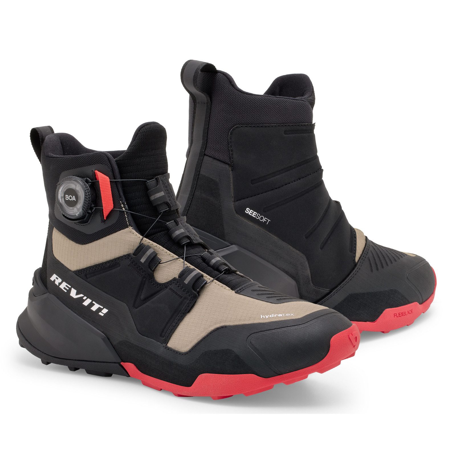 Revit Revit Undercut H2O Motorradschuhe Schwarz / Sand 45 Motorradstiefel (Packung, Antistatische und Öl- und Benzinfeste Sohle) motorradschuhe für herren