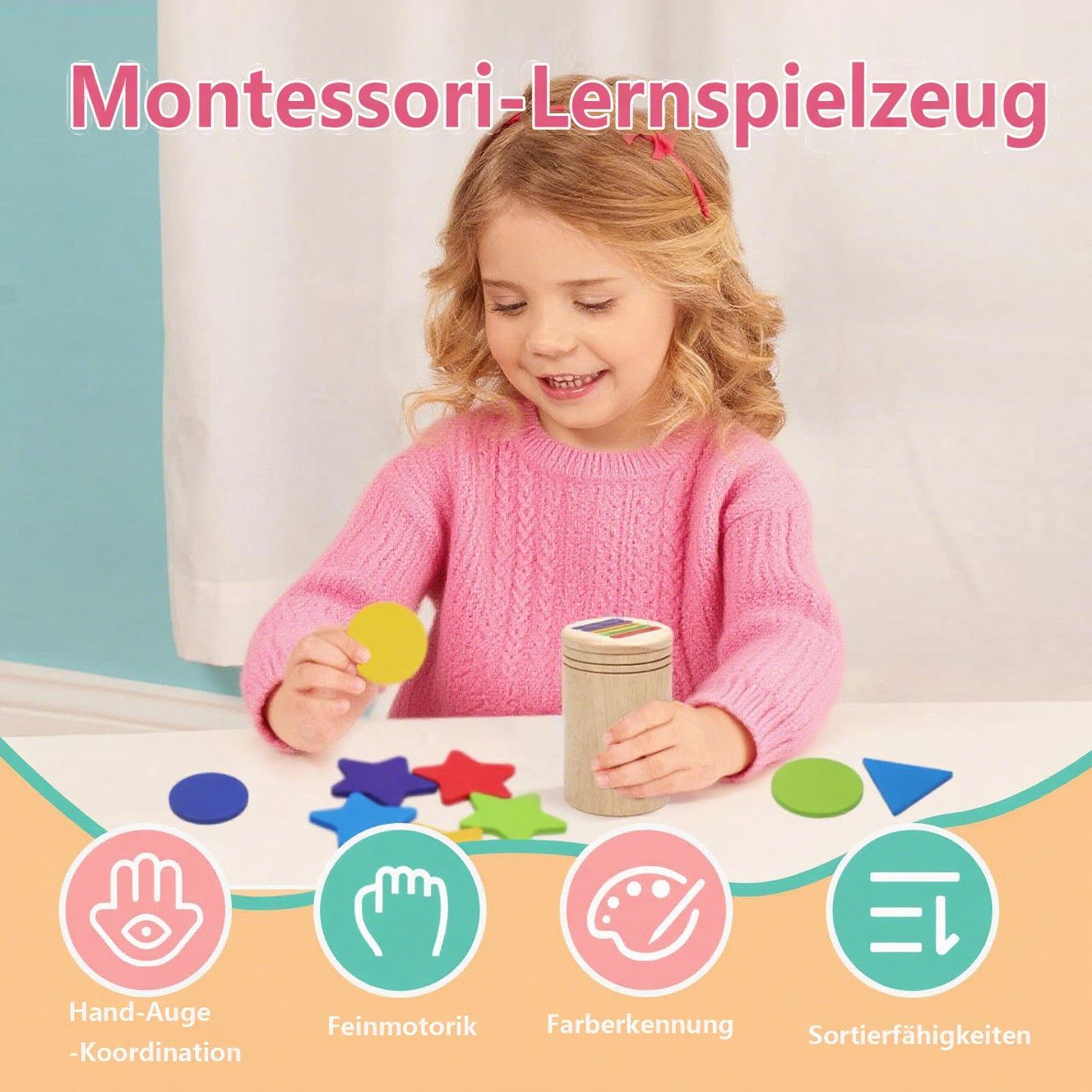 CLTYQ Lernspielzeug Montessori Spielzeug ab1Jahr, Baby Spielzeug,Farbe Sort günstig online kaufen