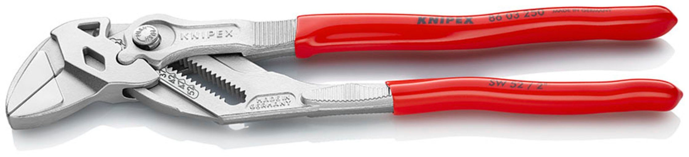 überzogen 86 Werkzeug, in mit verchromt, 250 Zange Knipex Kunststoff und mm 03 Schraubenschlüssel Zangenschlüssel 250 1-tlg., einem