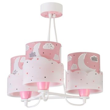 Dalber Deckenleuchte Kinderzimmer Pendelleuchte Moon in Pink 3-flammig, Farbe: Pink, Leuchtmittel enthalten: Nein, warmweiss, Kinderzimmerlampe, Kinderleuchte
