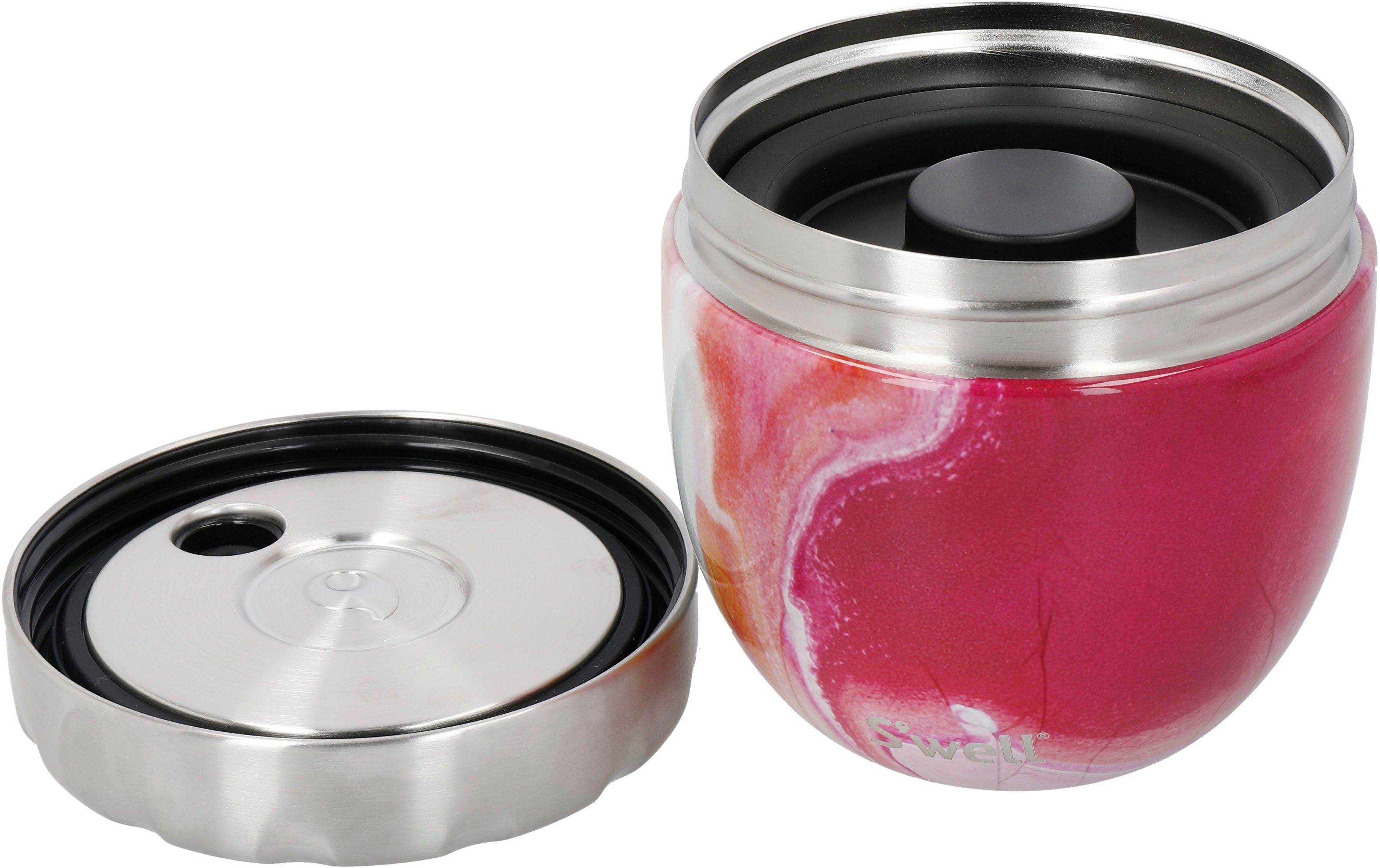 S'well Thermoschüssel S’well Pink Topaz Rosenachat Außenschale Therma-S'well®-Technologie Eats Food Edelstahl, Bowl, dreischichtiger 2-in-1 mit (2-tlg)