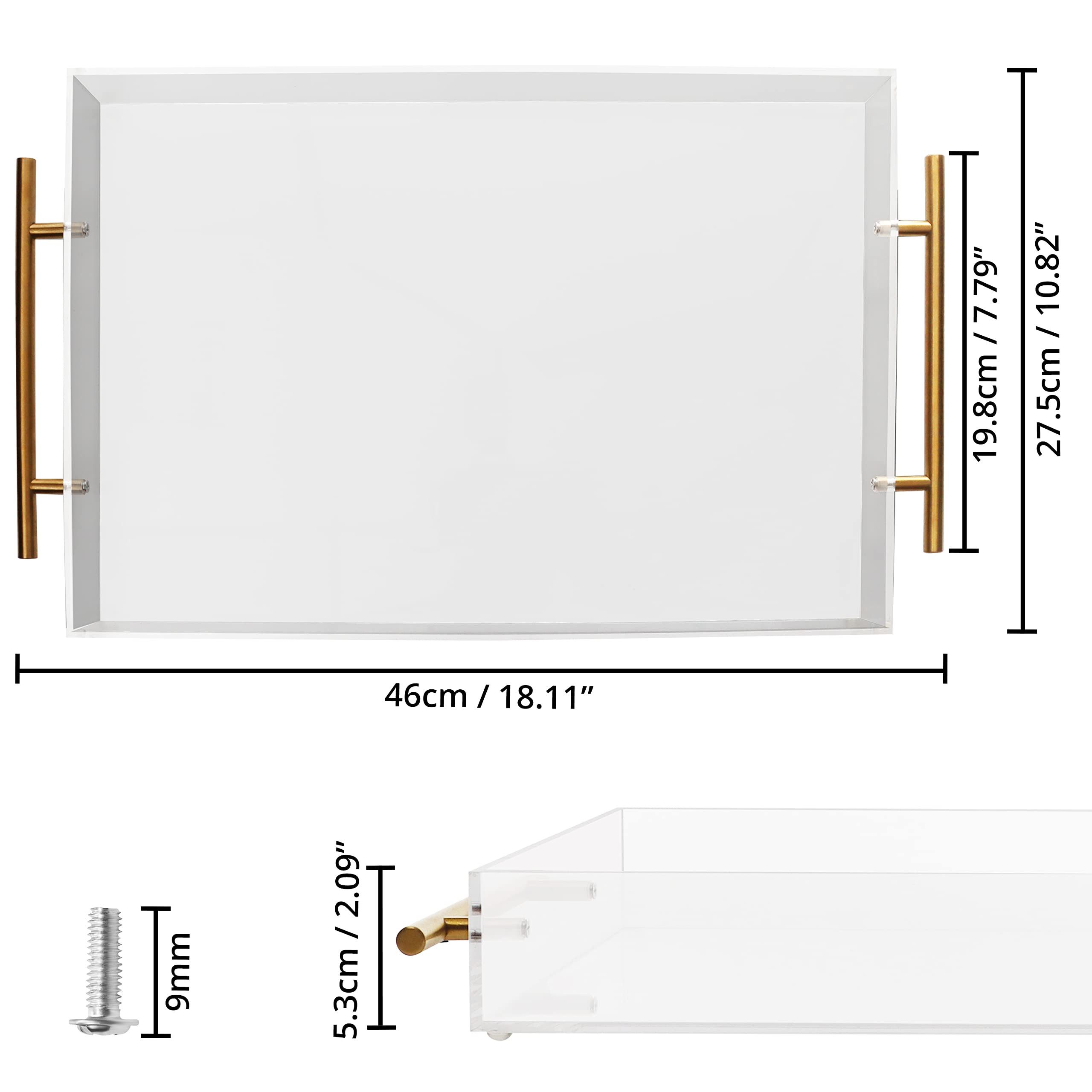 Kurtzy Aufbewahrungsdose Acryl Serviertablett mit eleganten goldenen Griffe günstig online kaufen