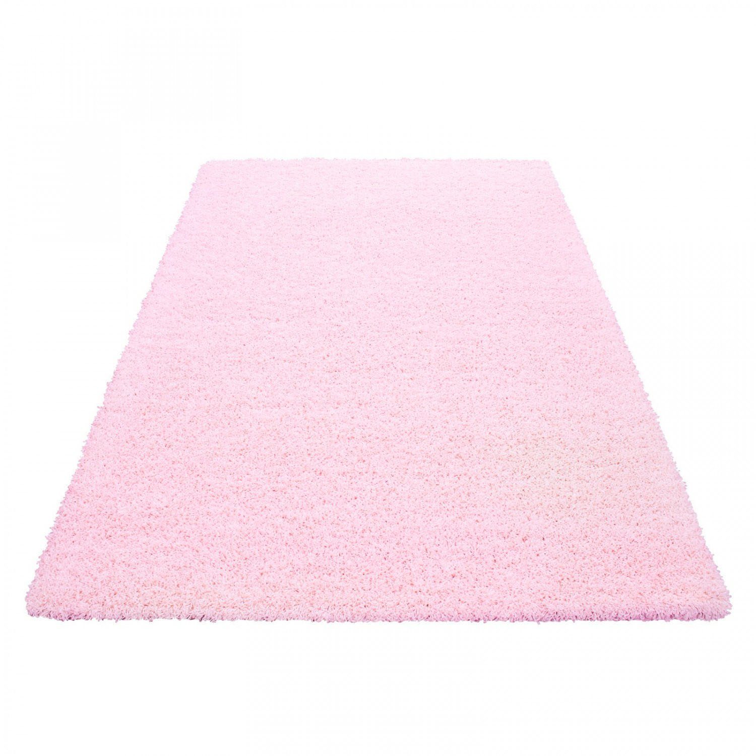 Hochflor-Teppich Life Teppiche, rechteckig, Höhe: rund und pink 30 als Läufer in Shaggy Langflor, große mm, Farbauswahl, uni, robust, auch 1500, Ayyildiz