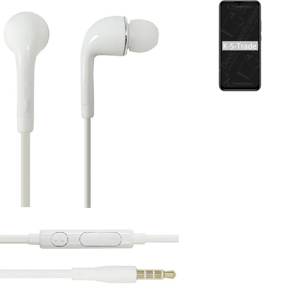 K-S-Trade für Ulefone Note 10P In-Ear-Kopfhörer (Kopfhörer Headset mit Mikrofon u Lautstärkeregler weiß 3,5mm)