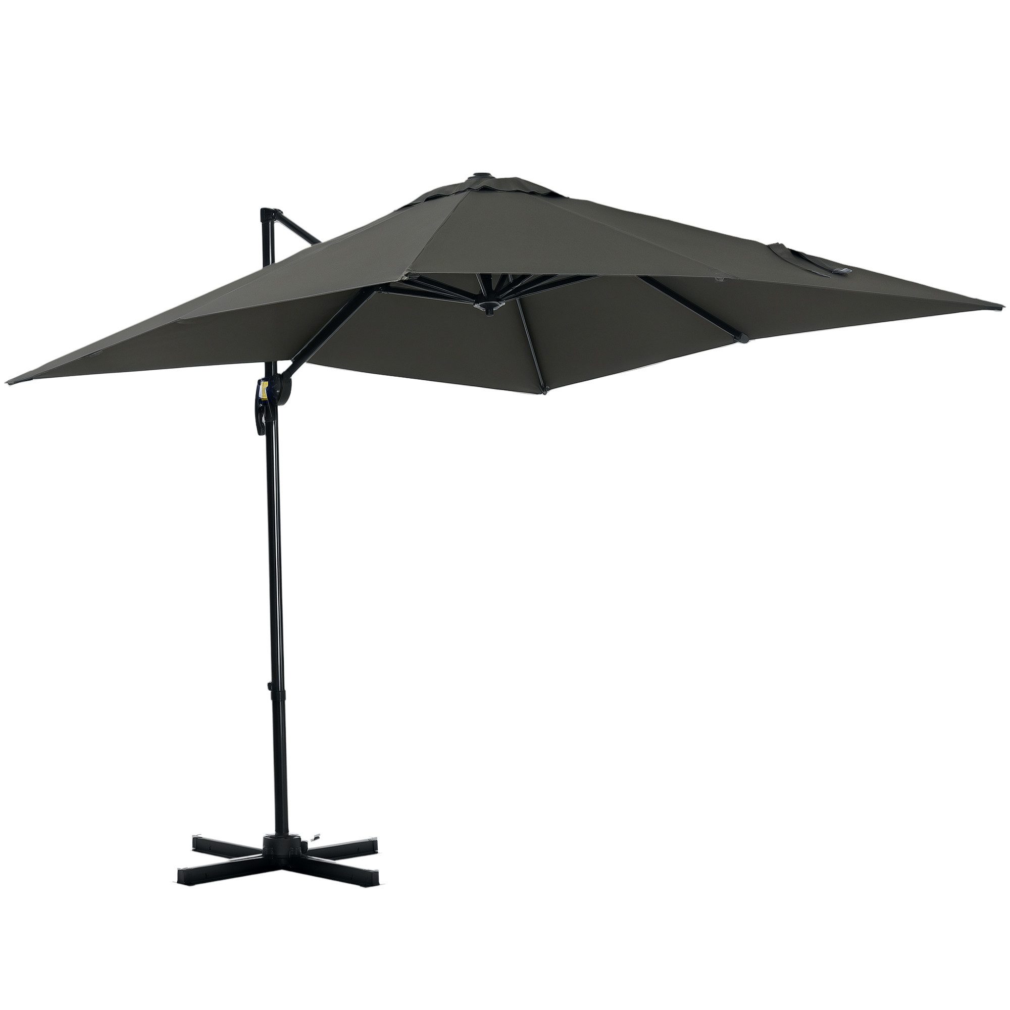 Outsunny Ampelschirm 245 x 245 cm Marktschirm mit Kurbelvorrichtung, LxB: 2 günstig online kaufen