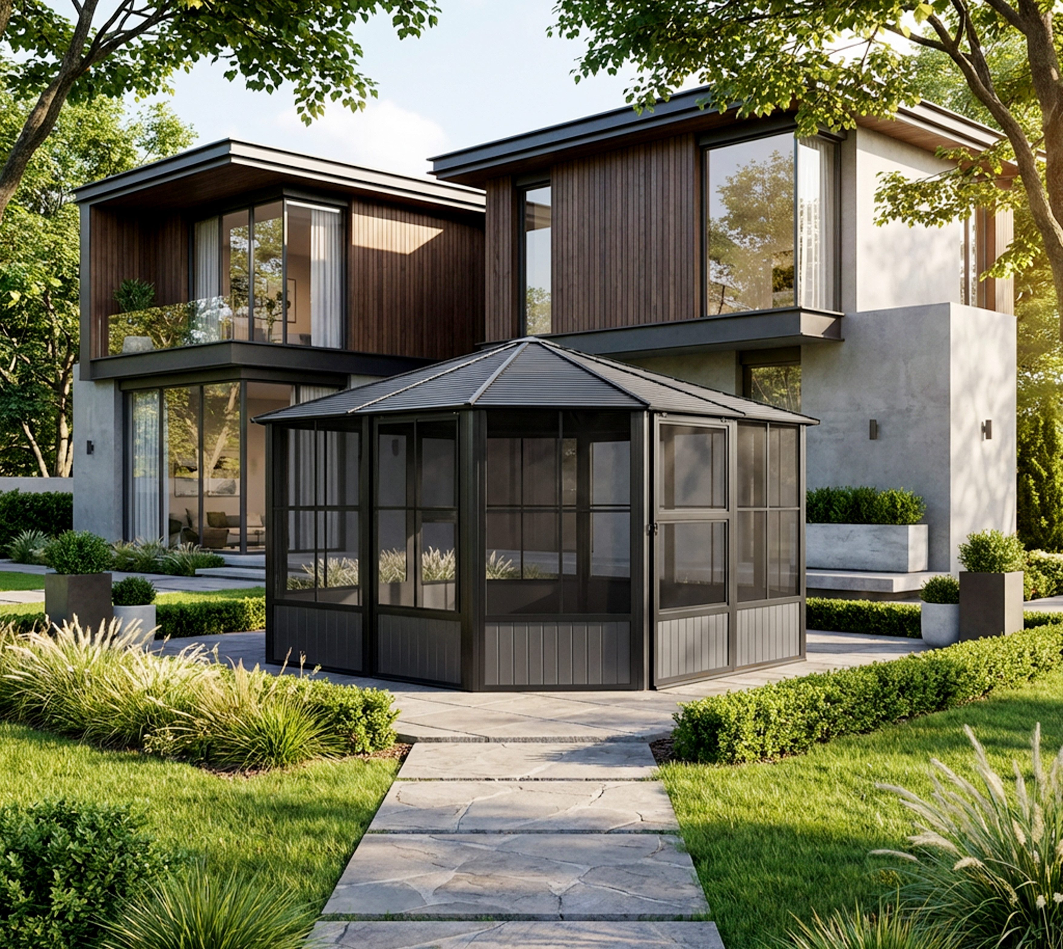 Sojag Pavillon Charleston 12x12, Wintergarten, BxT: 384x384 cm