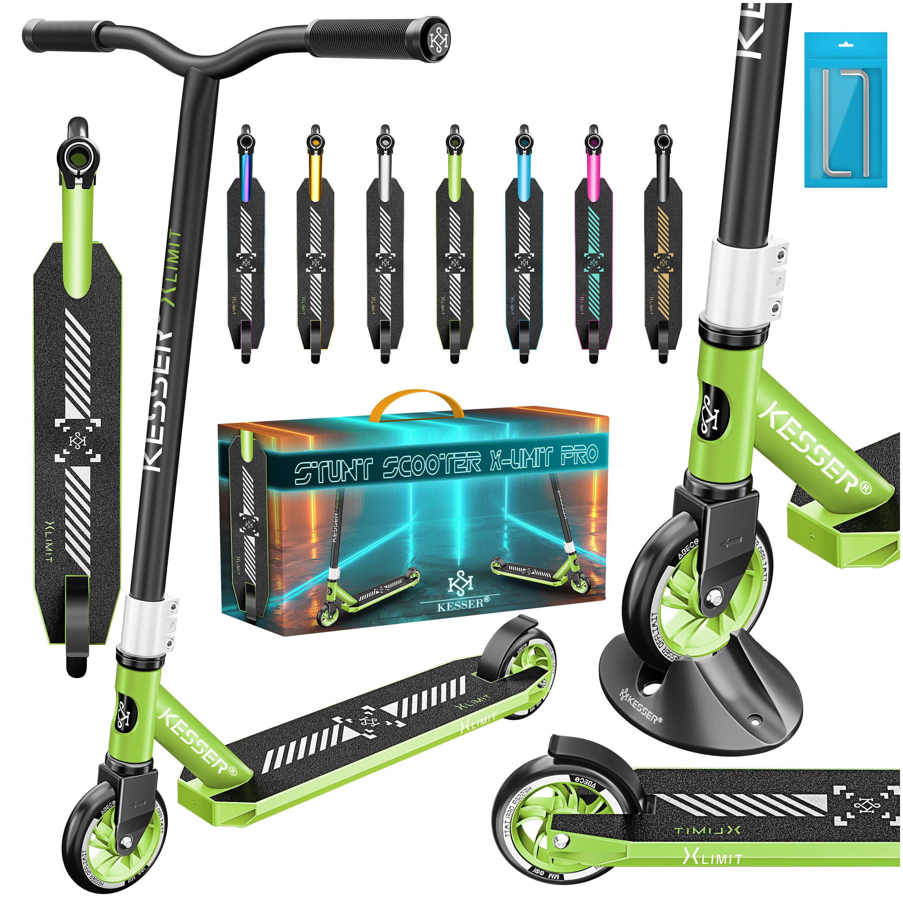 KESSER Scooter, Stunt Scooter X-Limit-Pro 360° Lenkung Funscooter Stuntscooter