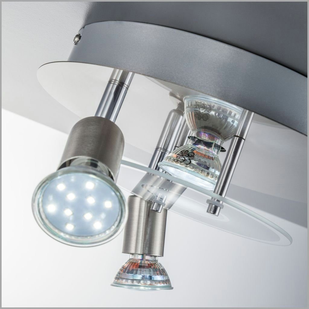 B.K.Licht Deckenleuchte (DxH) Warmweiß, 250x90mm Deckenlampe 3.000K BKL1077, 3W 250lm 4x LED Drehbar LED IP20 - wechselbar, Schwenkbar