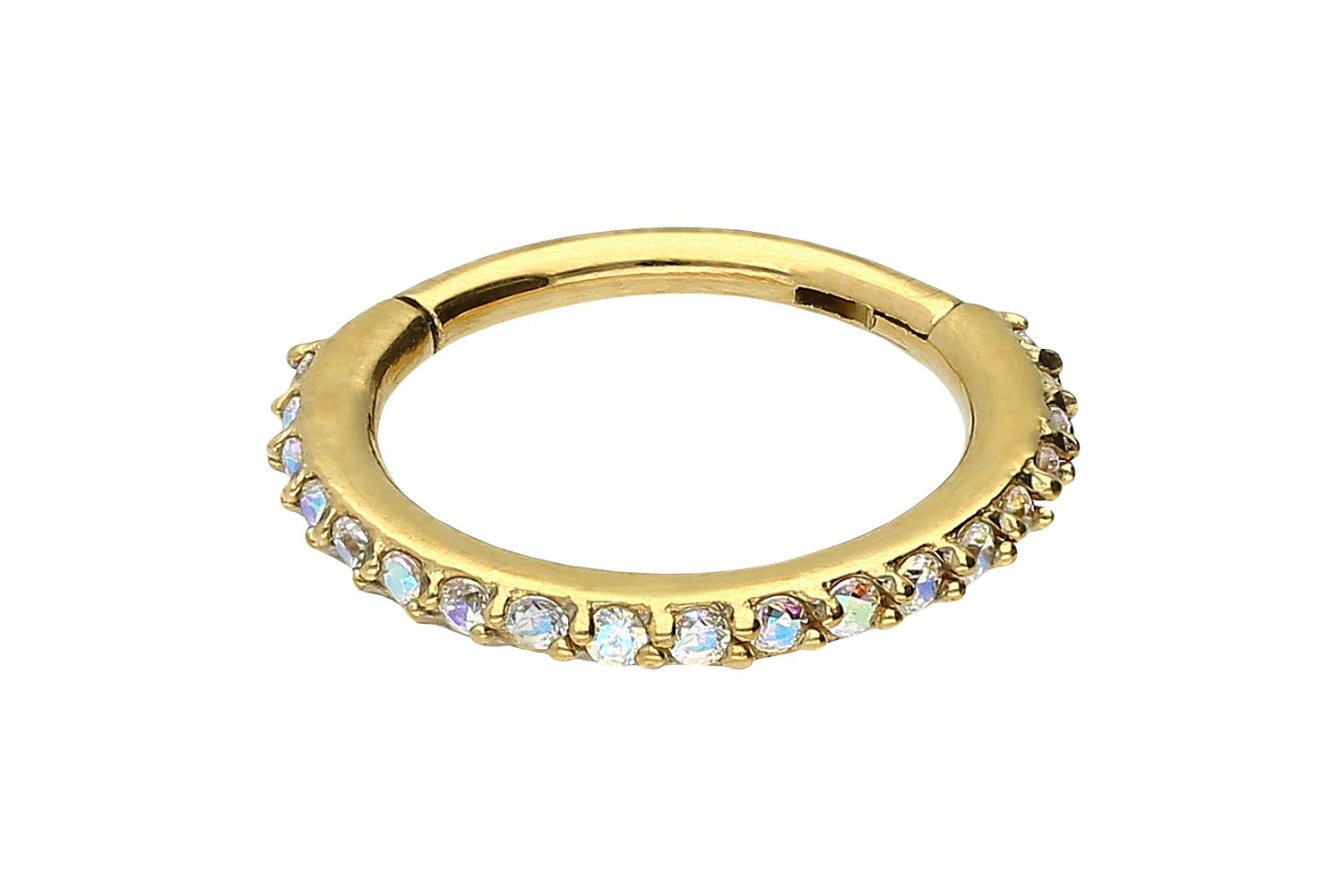 PIERCINGLINE Nasenpiercing Chirurgenstahl Segmentring Clicker EINGEFASSTE günstig online kaufen