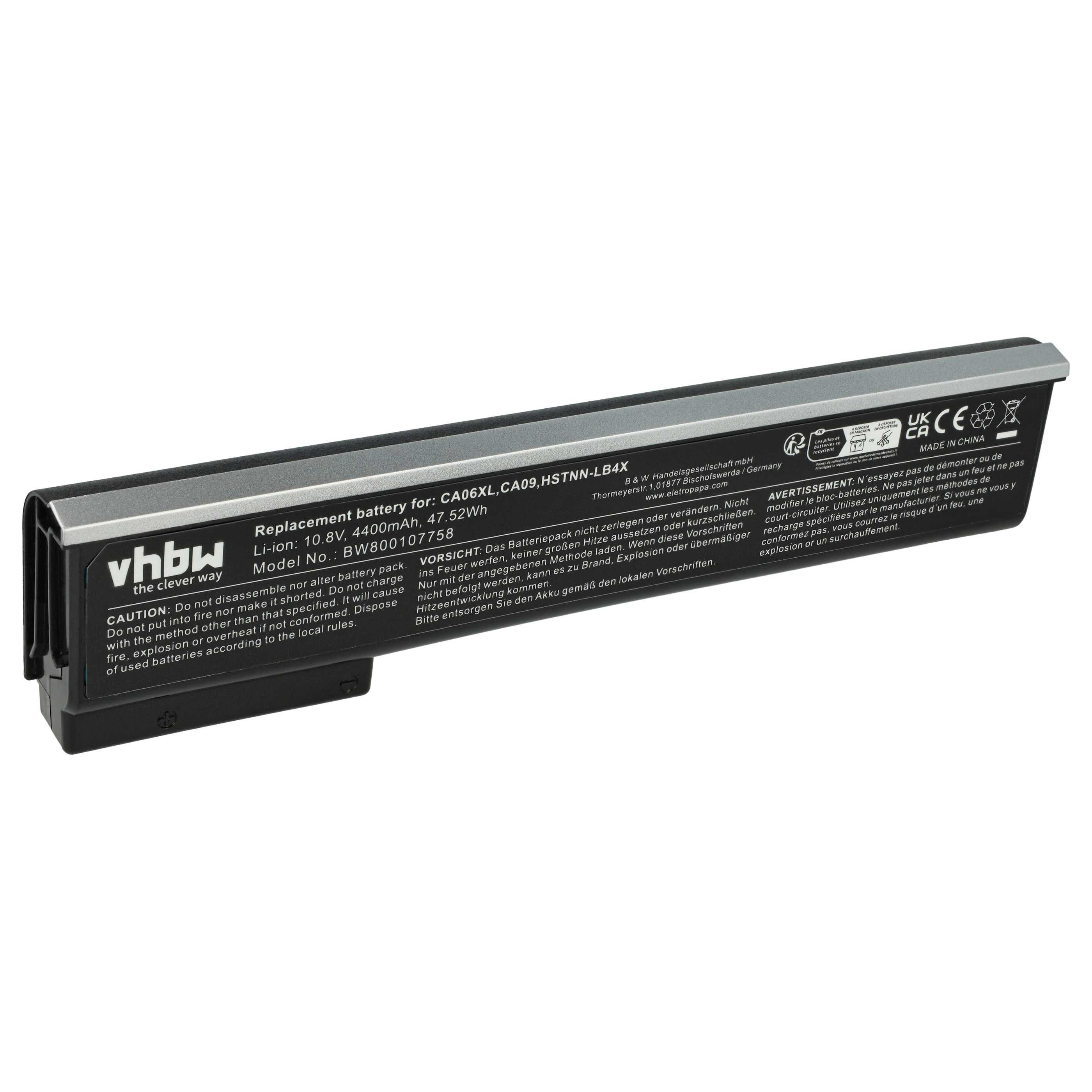 vhbw Akku passend für HP ProBook 650 G1, 640 G1, 655, 645, 640, 655 G1, 645 Laptop-Akku Akku Li-Ion 4400 mAh (10,8 V, 1 St), Leistungsfähiger Austausch-Akku für Notebook, Wiederaufladbar, Jede