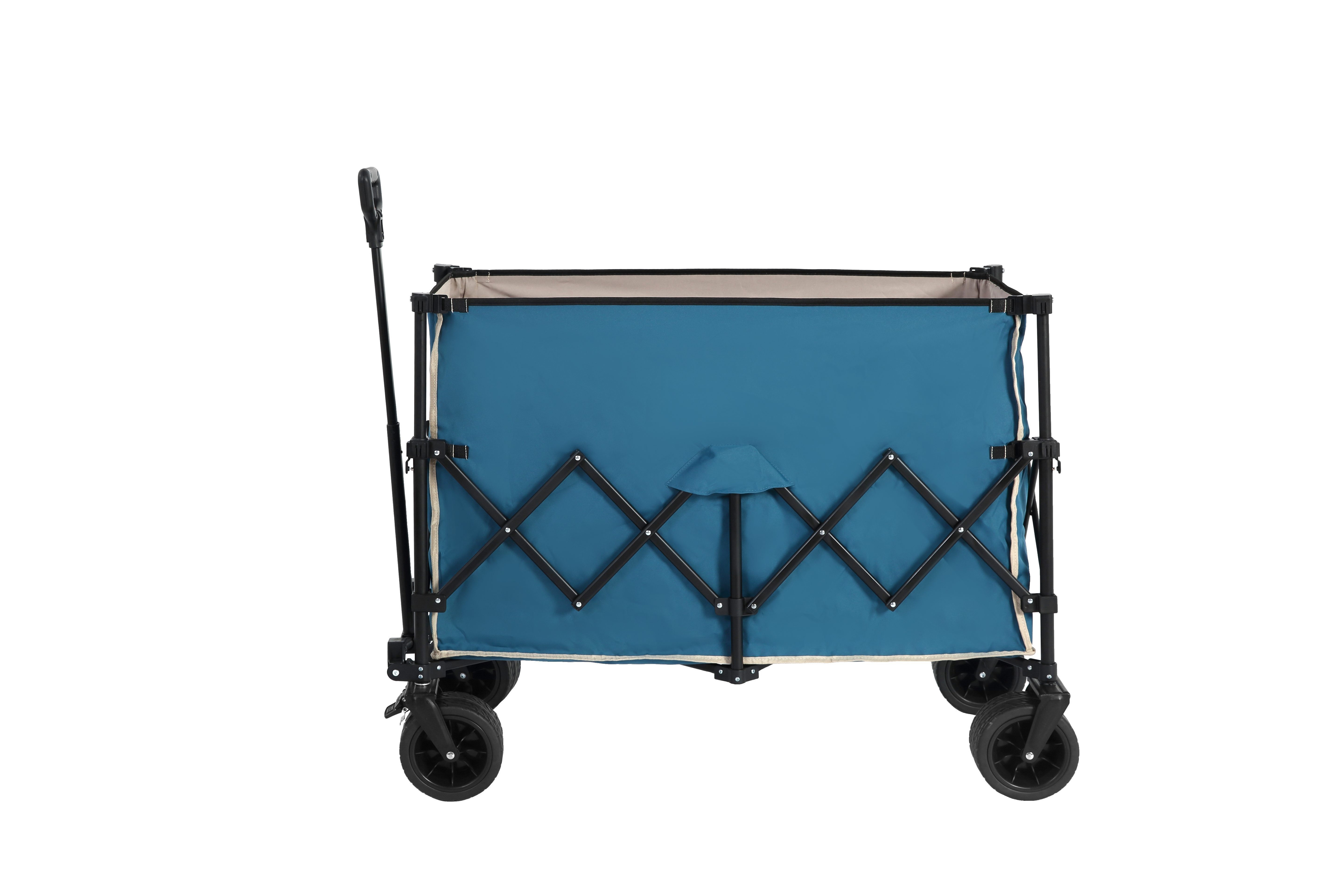 LVHOM Bollerwagen 109x53x83cm(LxBxH), 300 L, 100kg Tragfähigkeit (faltbares Transportgerät mit All-Terrain-Rädern, Robuster Stahlrahmen, abnehmbare Räder & Stoff für einfache Reinigung und platzsparende Lagerung; Schnelle Auf-/Zu-Faltung, Automatischer Griff mit Selbstrückstellung zur Vermeidung von Unfällen), Ideal bei Camping/Stadtpark-BBQs/Einkäufen/Paketabholung/Angeln