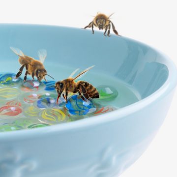 Navaris Wasserspender Bienentränke Keramik mit Glasmurmeln - Futterstation für Insekten